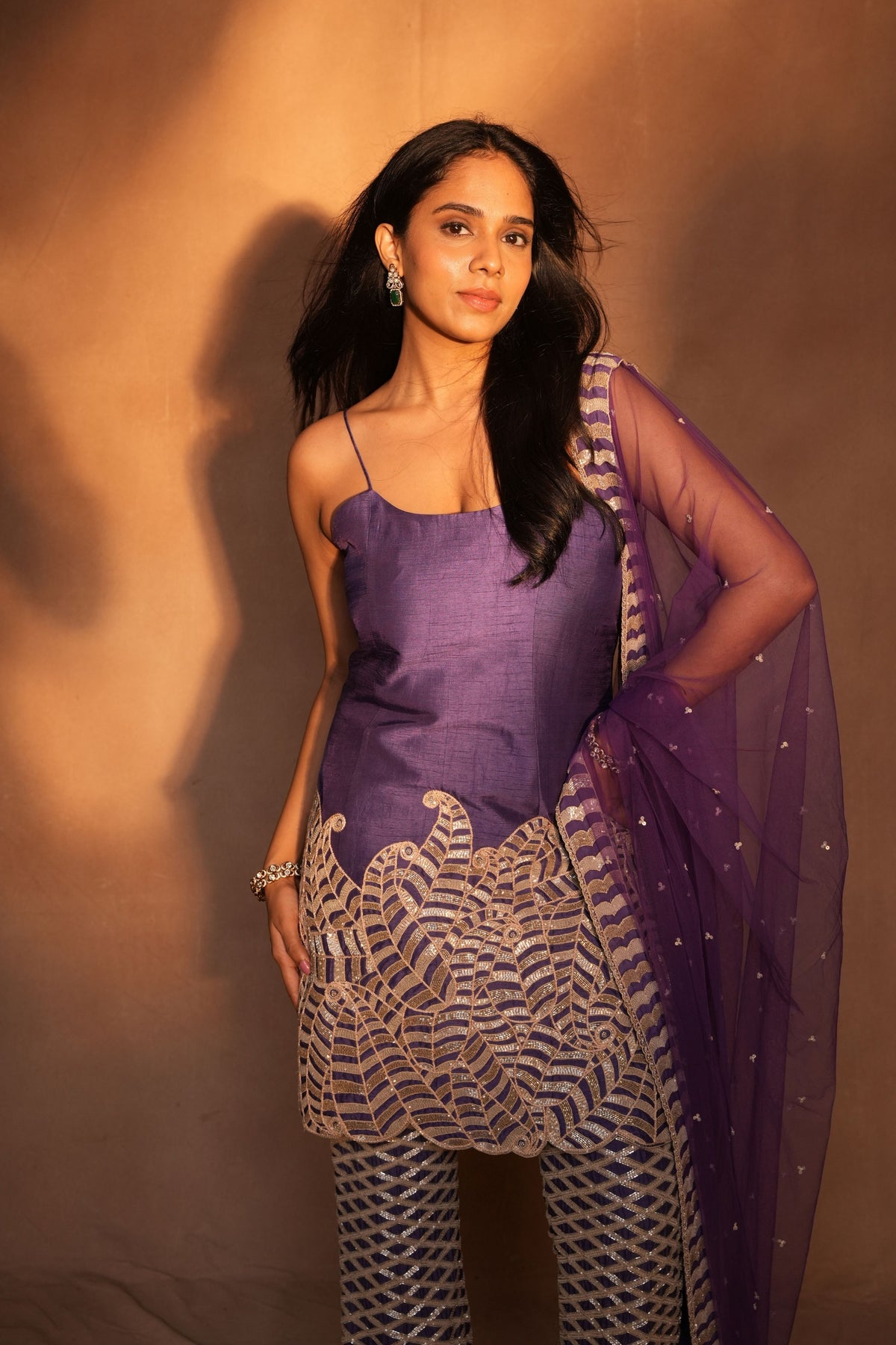 Purple Kurta Set