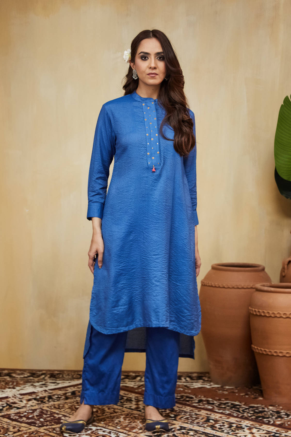 Cotton Stripe Zayna Kurta and Pants