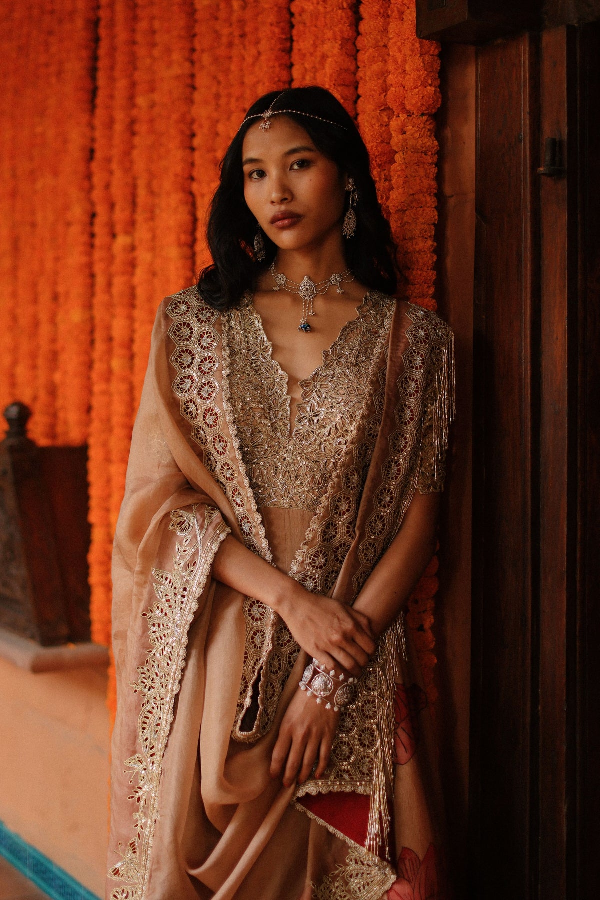Almond  Kalam Anarkali Set