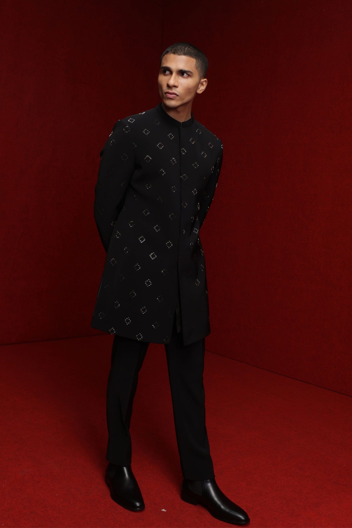 Bandhgala Set In Black