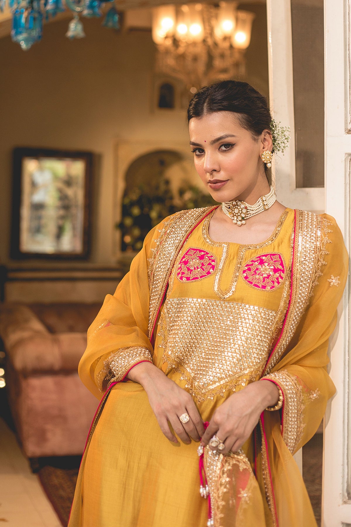 Mustard Kurta Set
