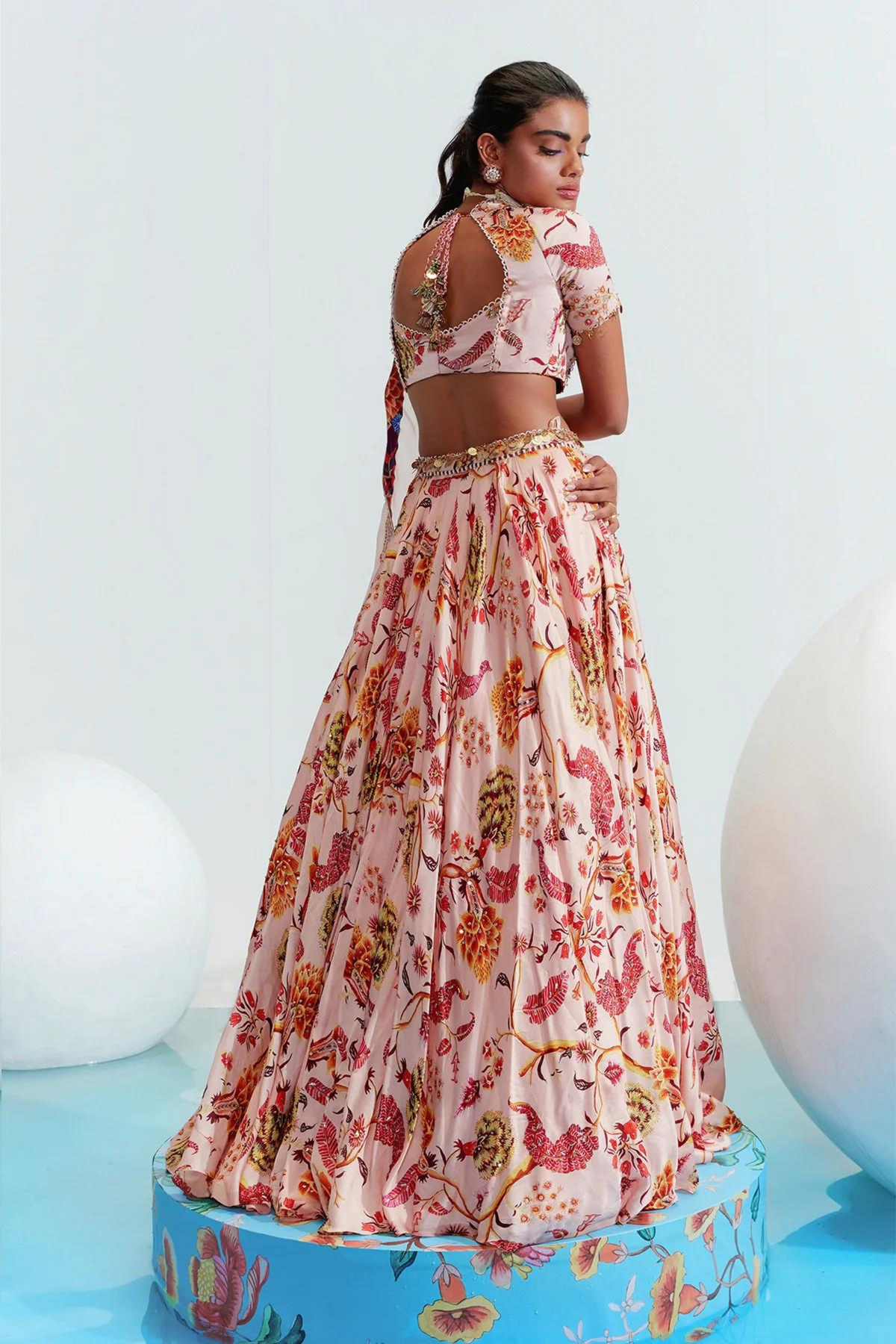 Tara Nude Embroidered Lehenga Set