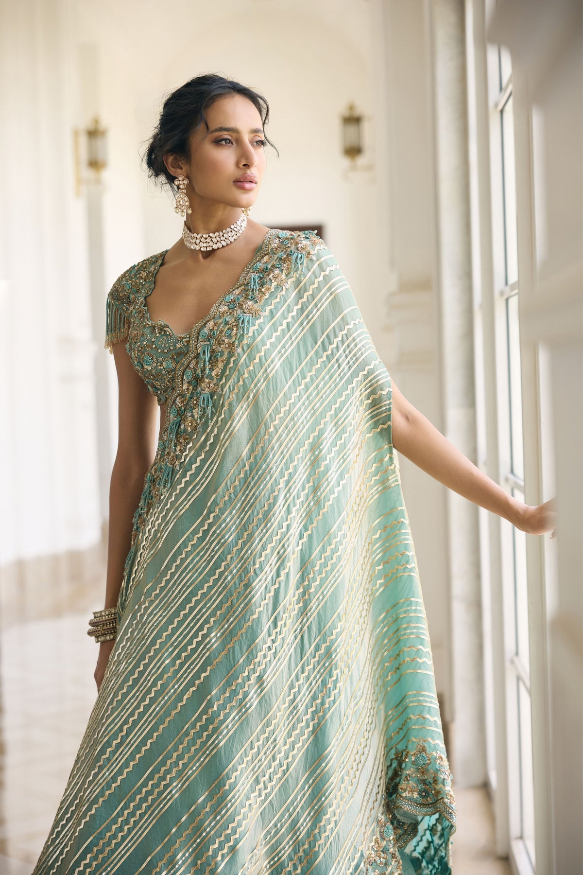 Caladium Cape Lehenga Set
