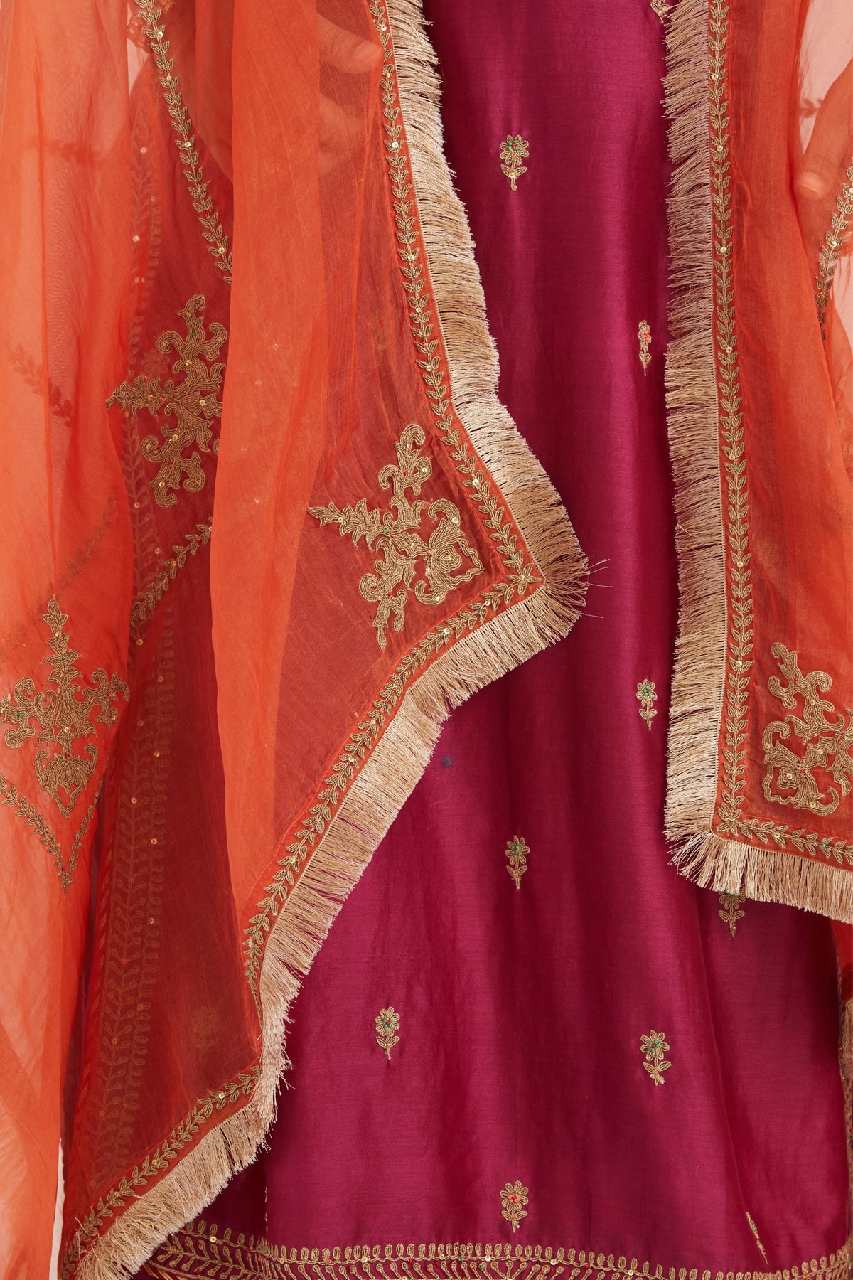 Fuchsia Chanderi Sharara Set