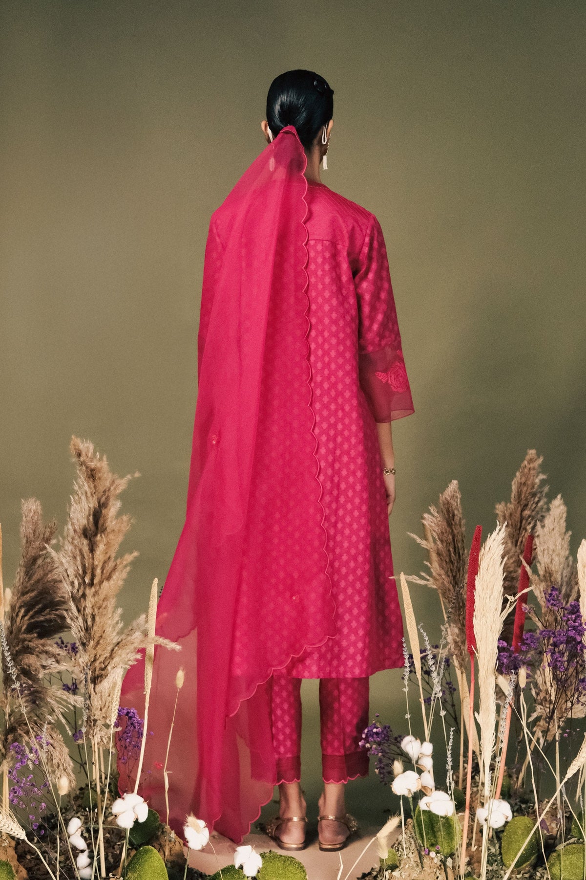 Fuchsia Banarsi Tunic Set