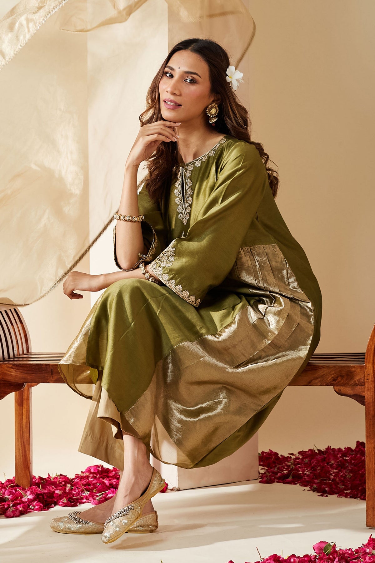 Olive Green Mehreen Kurta Set