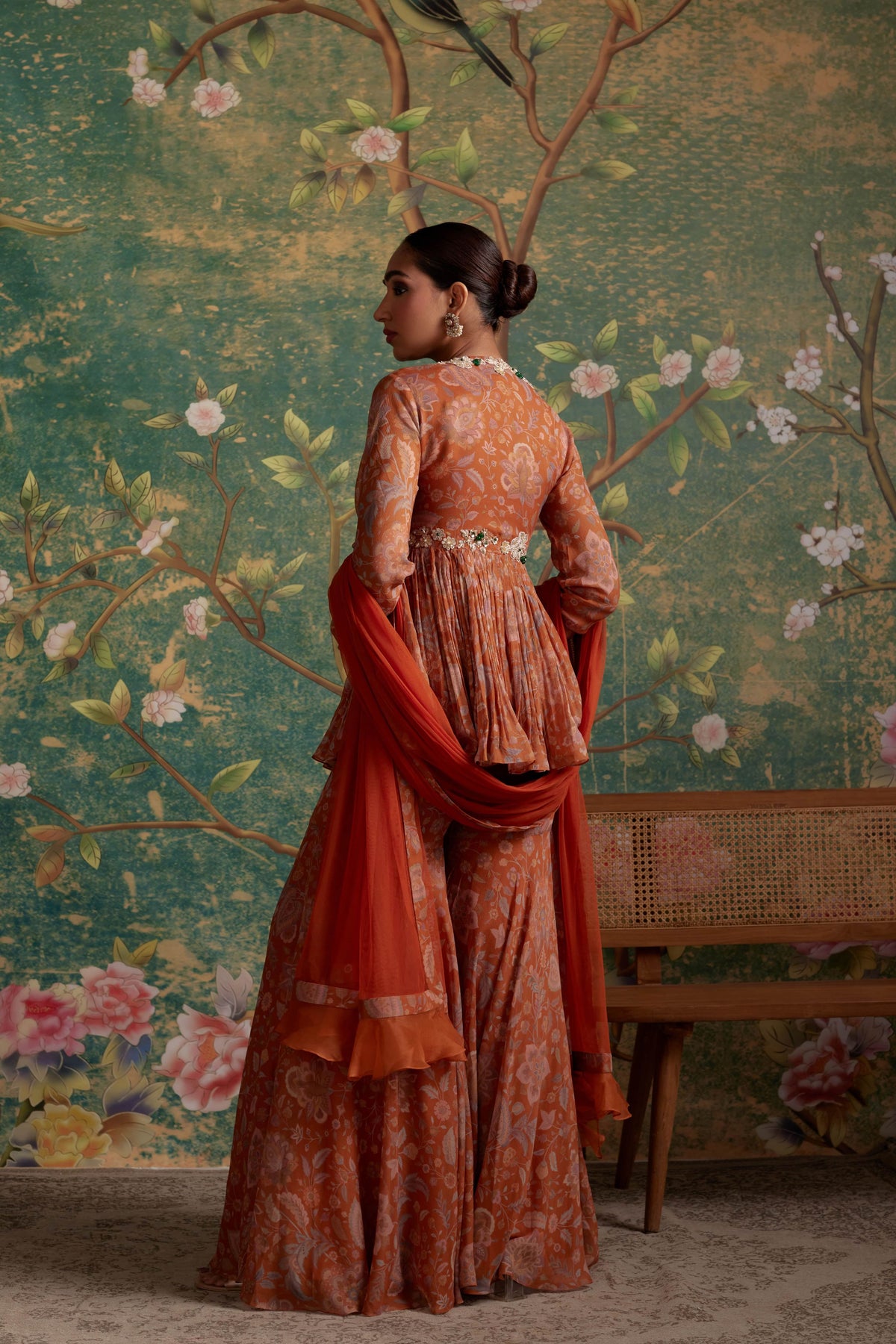 Awespiring Orange Sharara Set