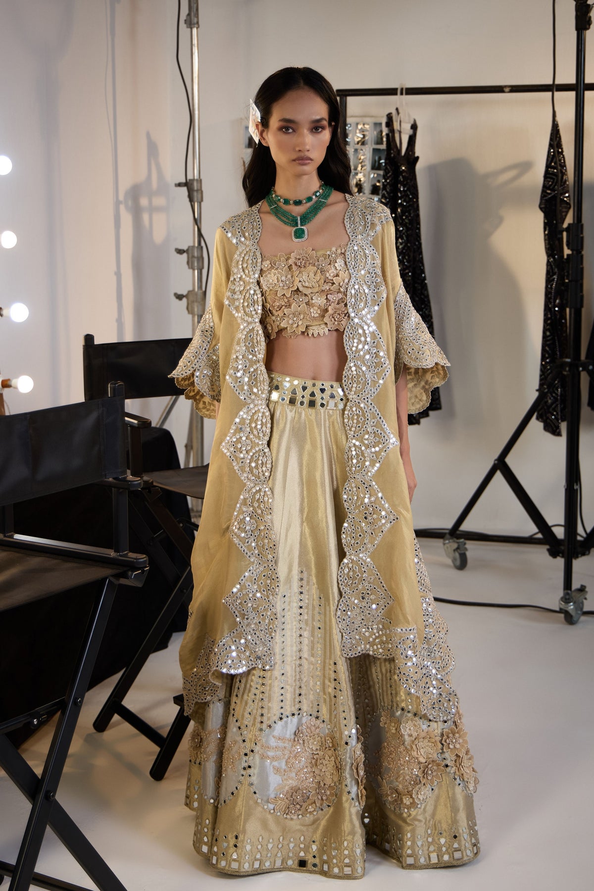 Golden Tissue Organza Cape