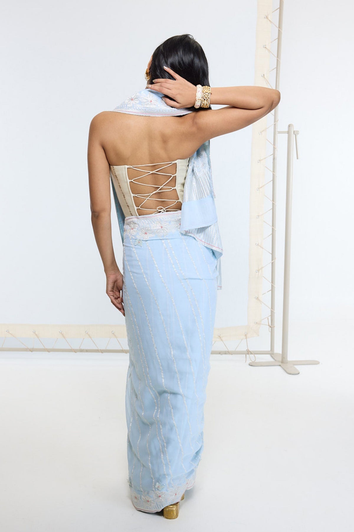 Handwoven Sky Blue Saree