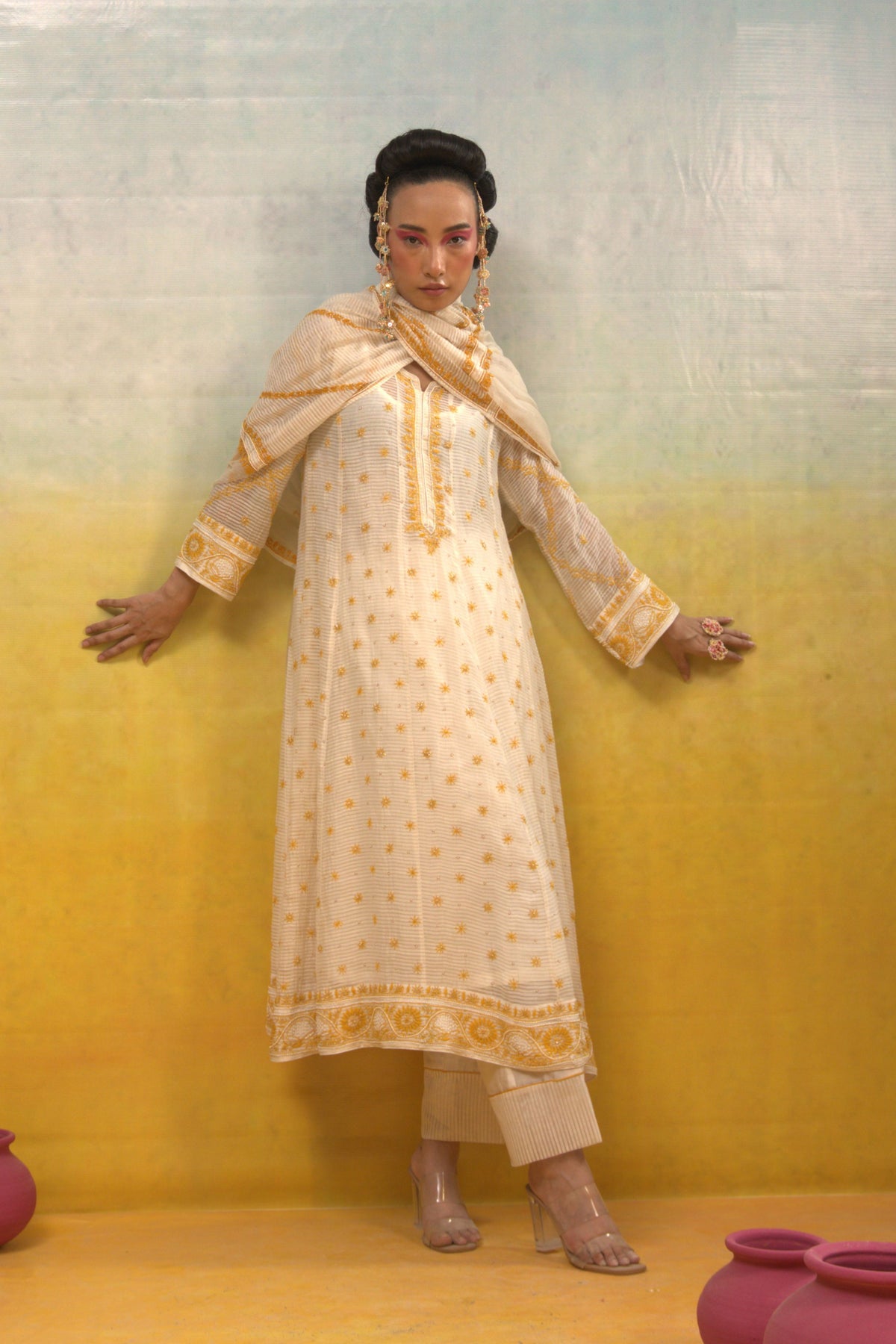 Ivory Anarkali Set