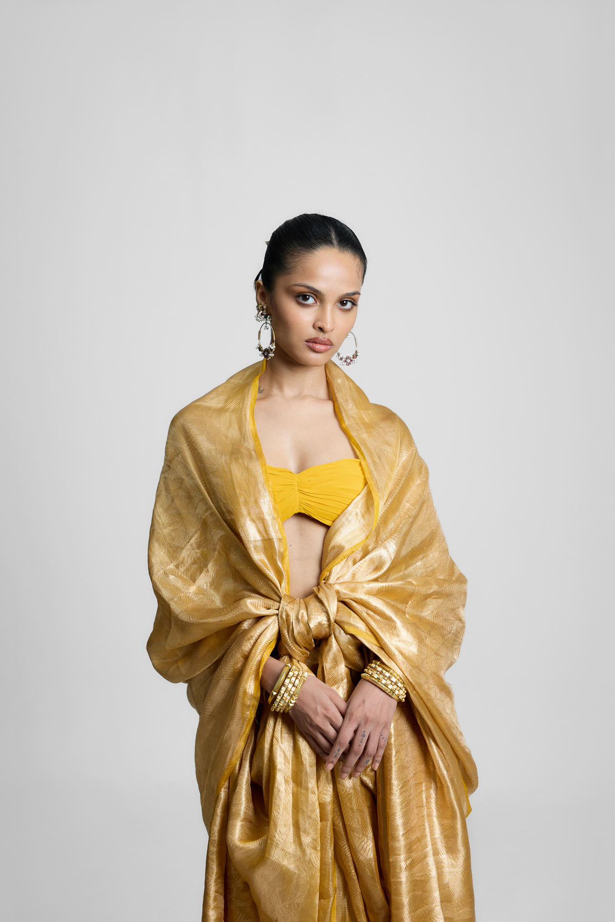 The Tropical Gold Saree