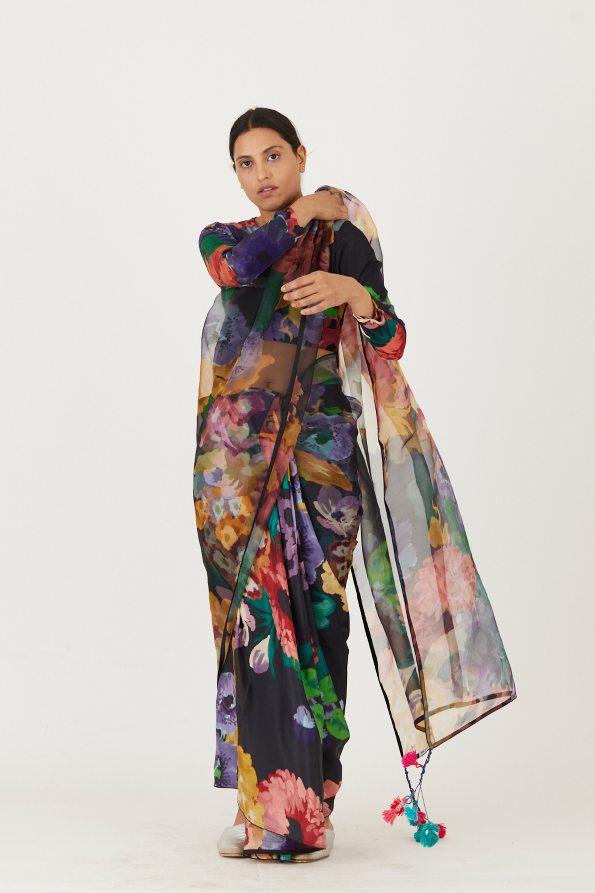 Farah Black Saree