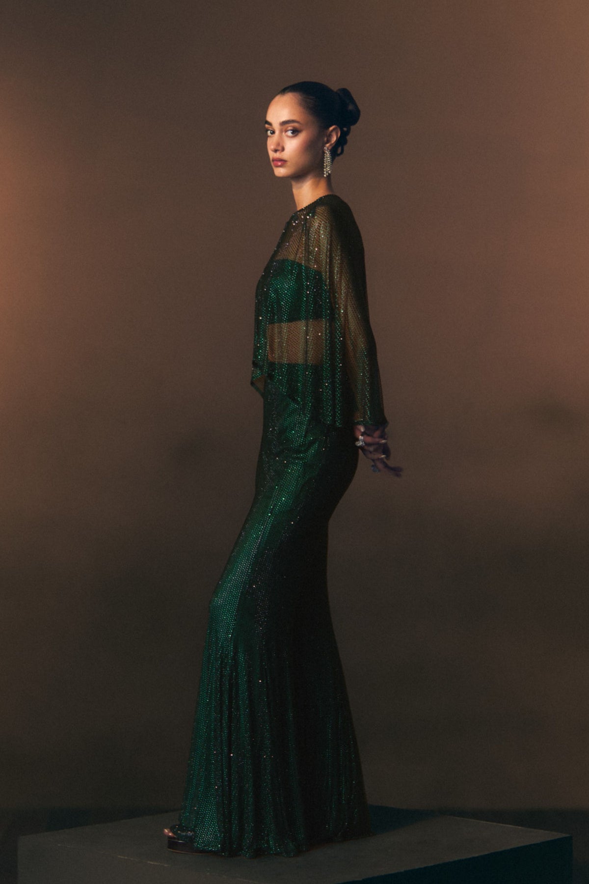 Verdant Flare Pants with Cape Set