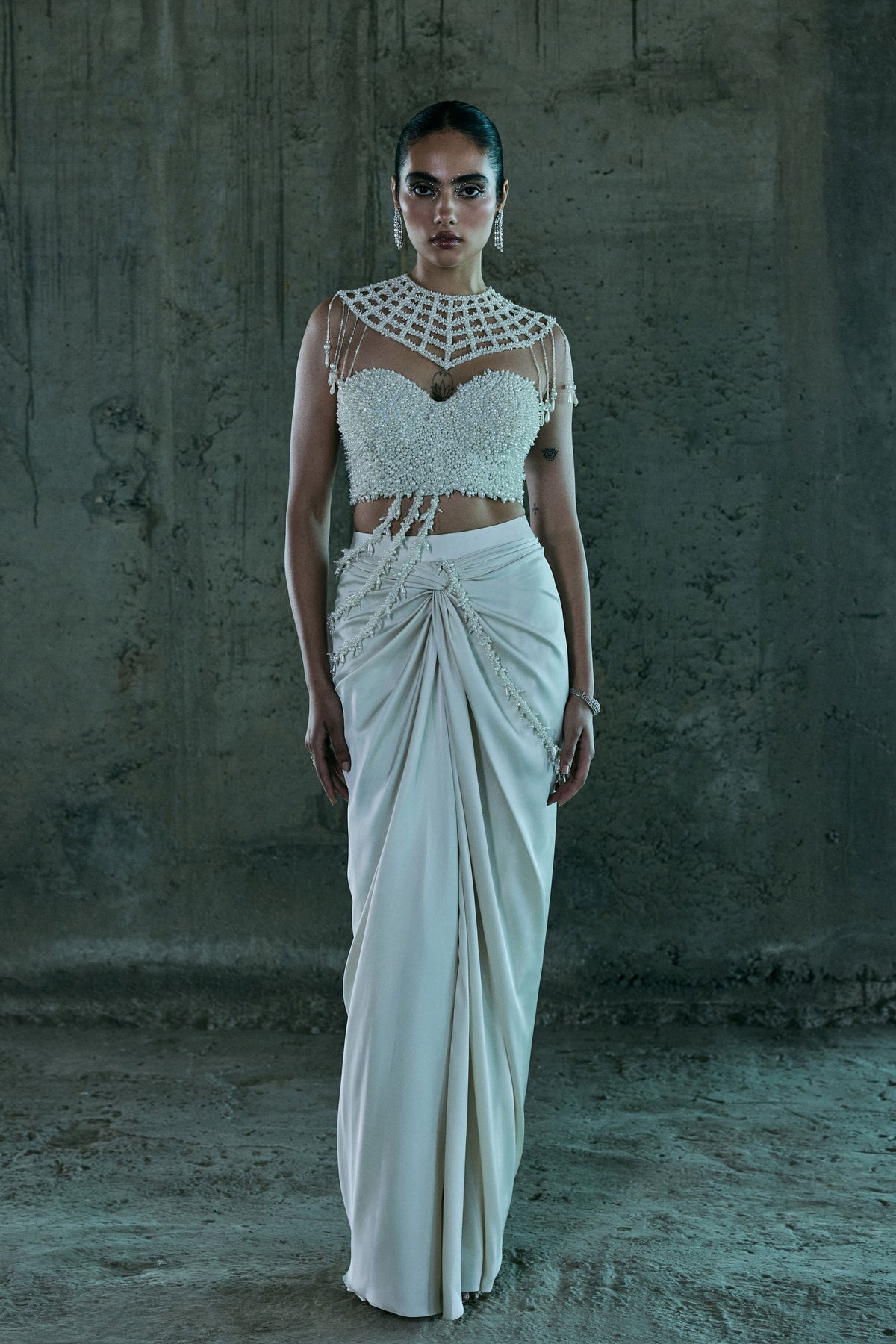 Pearl Corset With Cape and Skirt