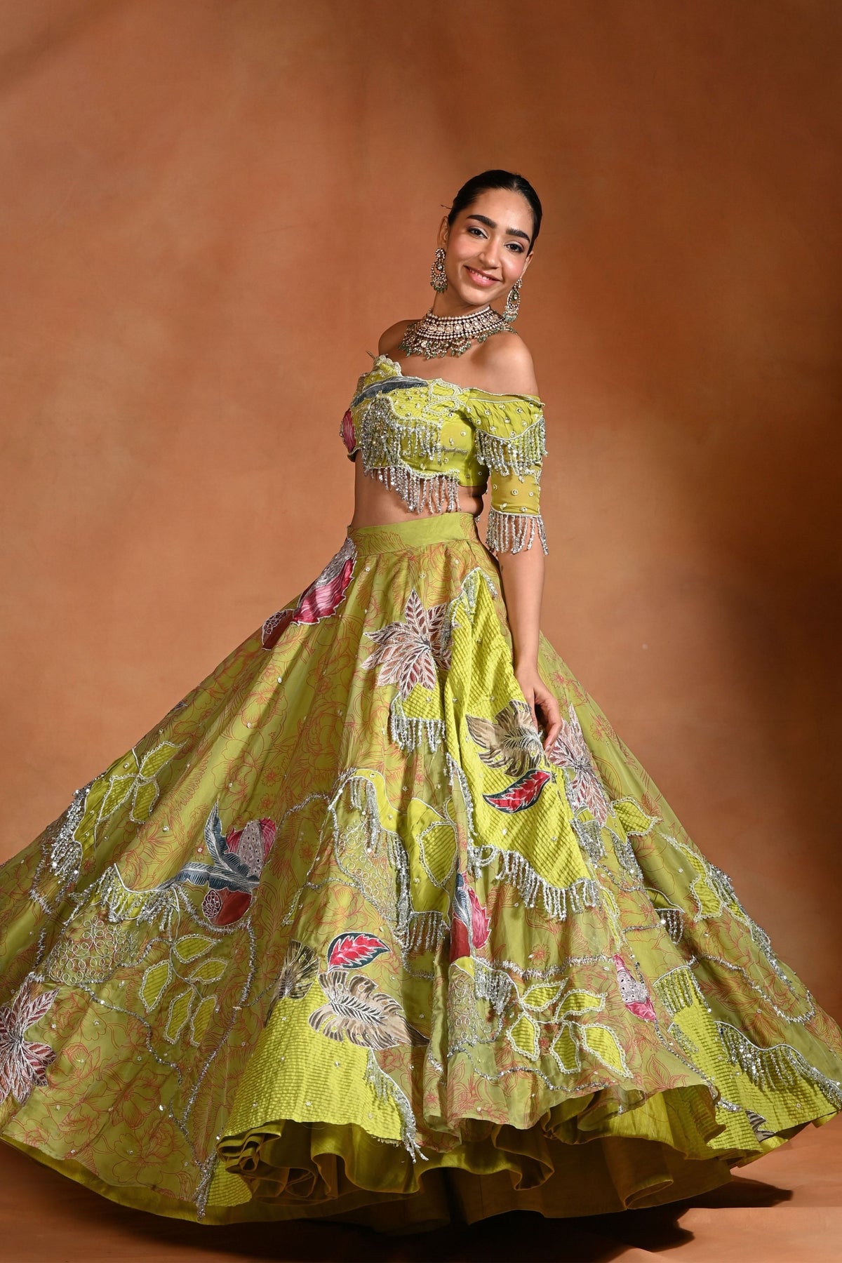 Brat Lime Lehenga Set
