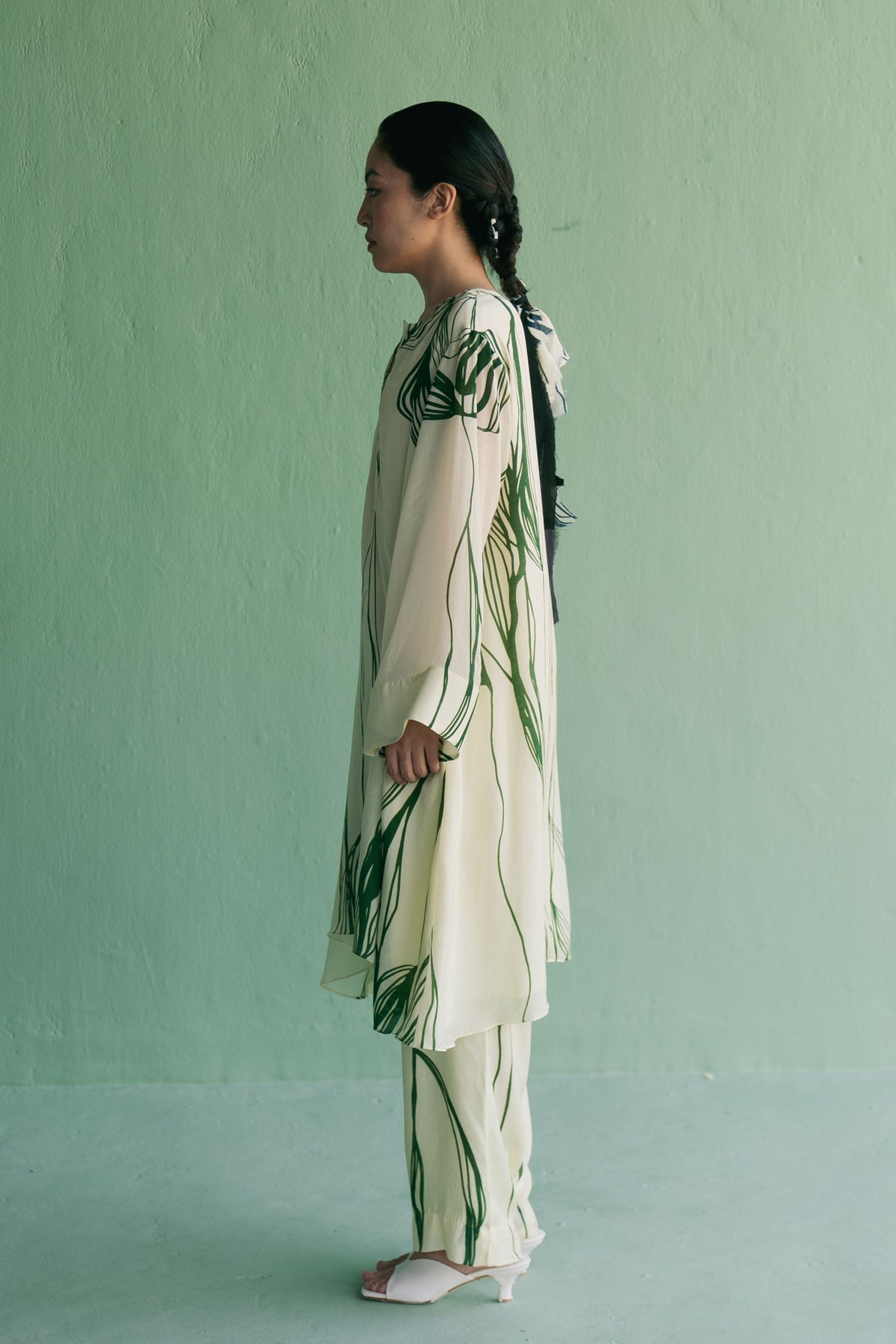 Green Line Kurta Set