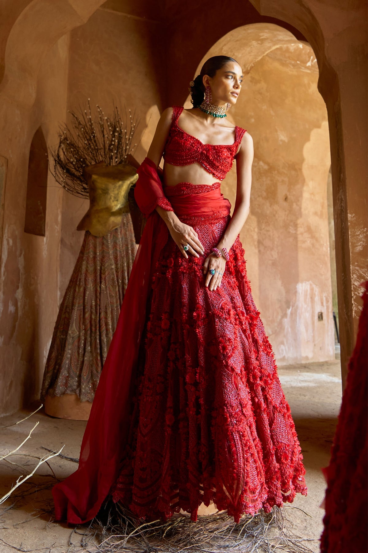 Crimson Aura Lehenga Set