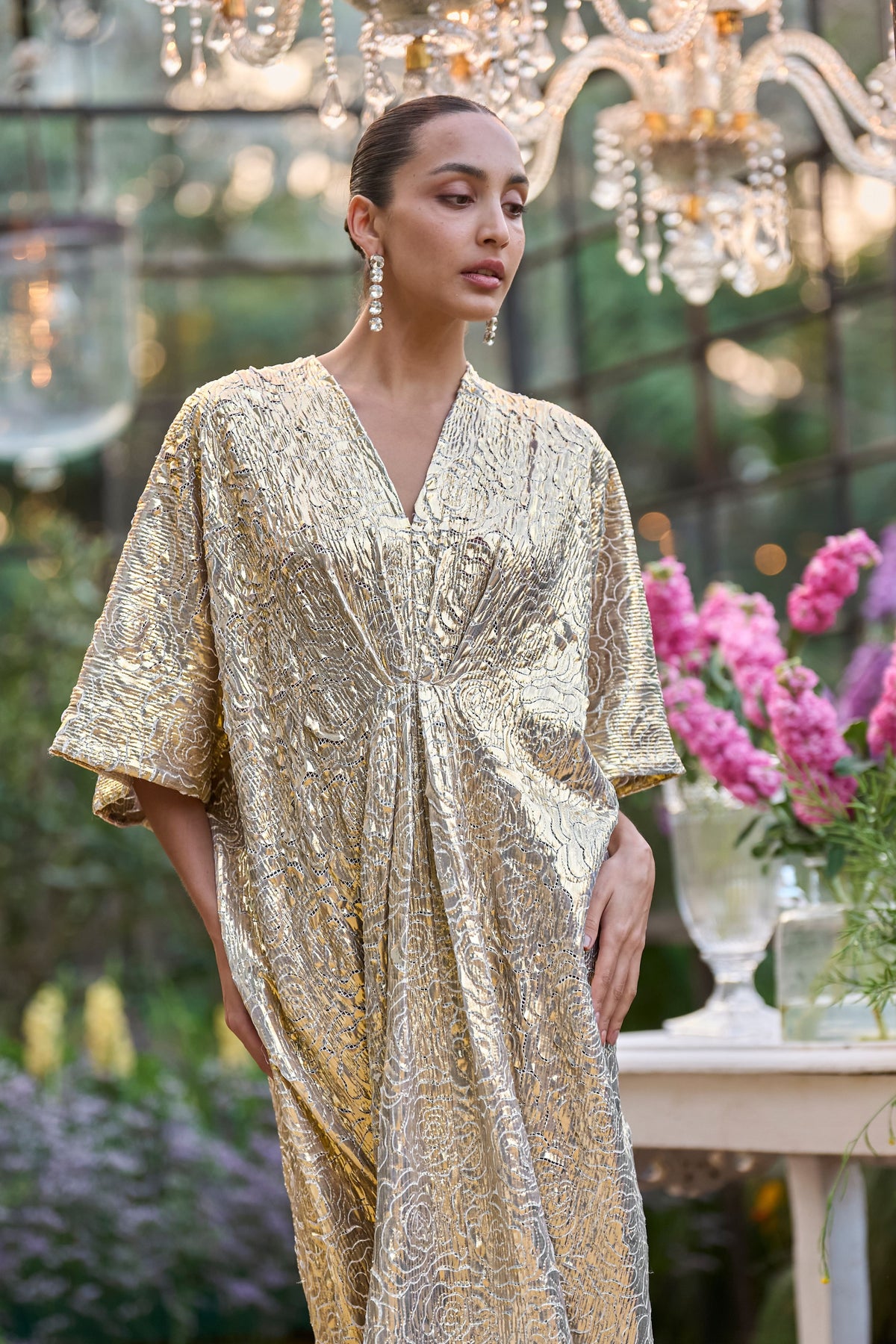 Gold Cutwork Lamé Kaftan