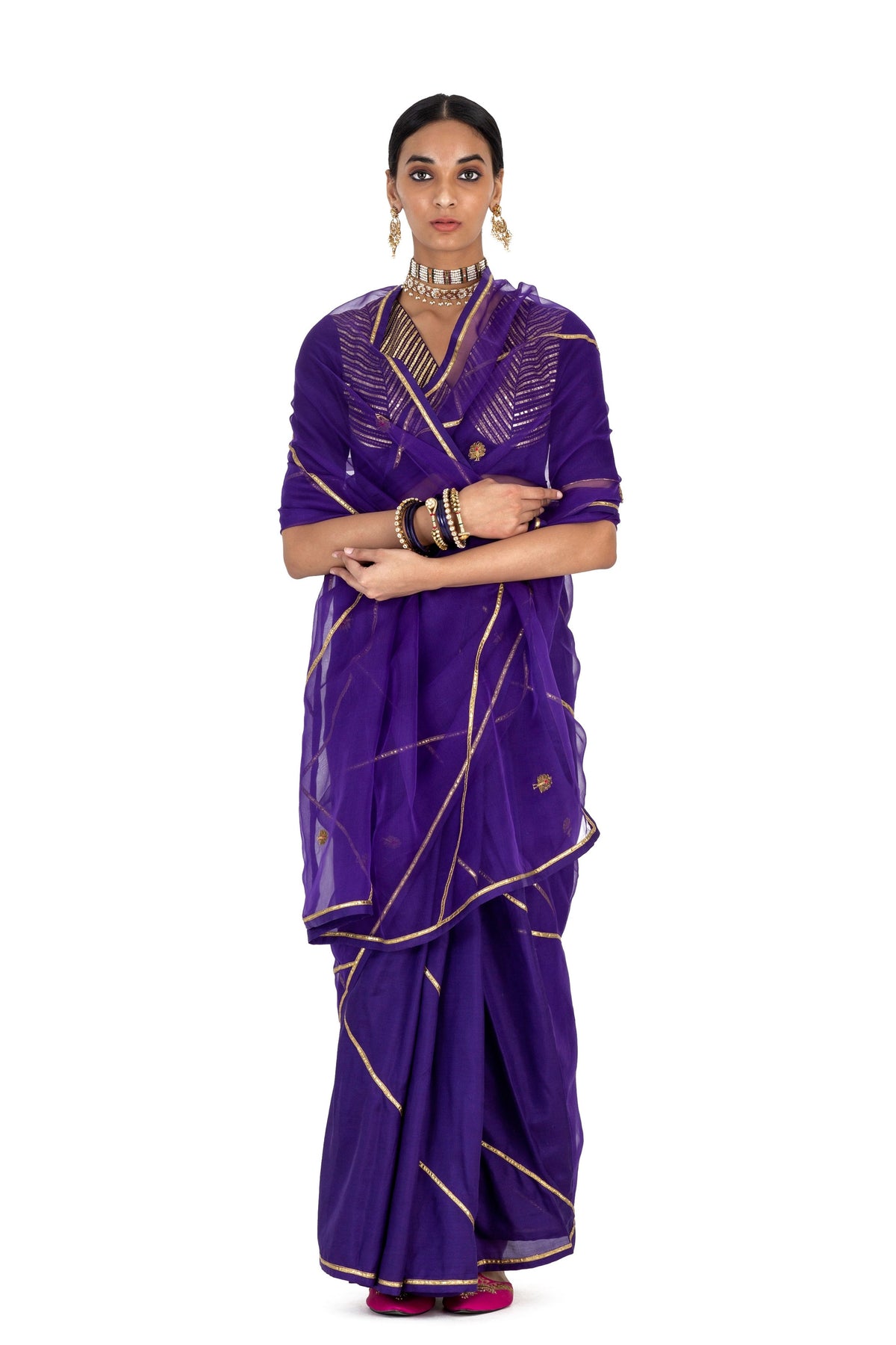 Bhayli Purple Saree