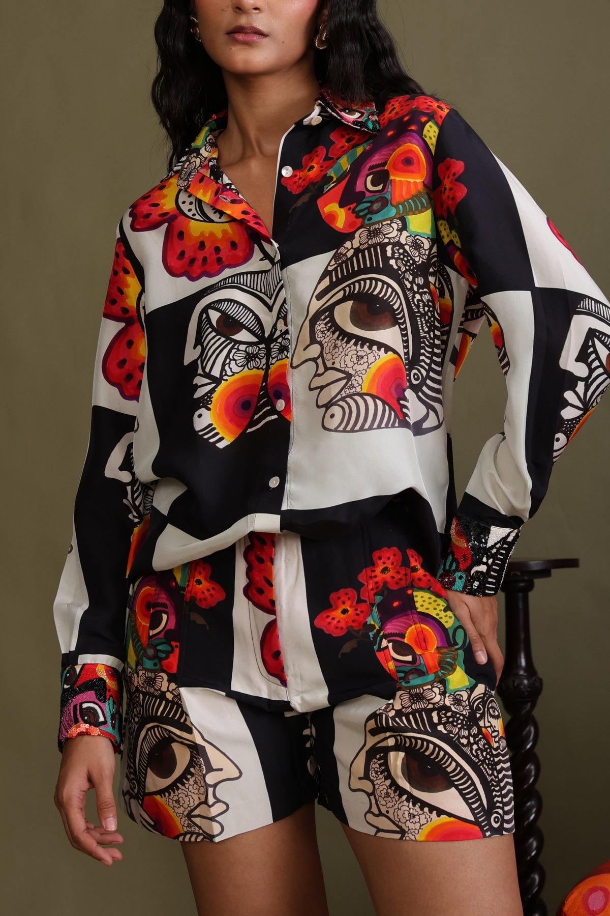 Chessboard Printed  Shorts