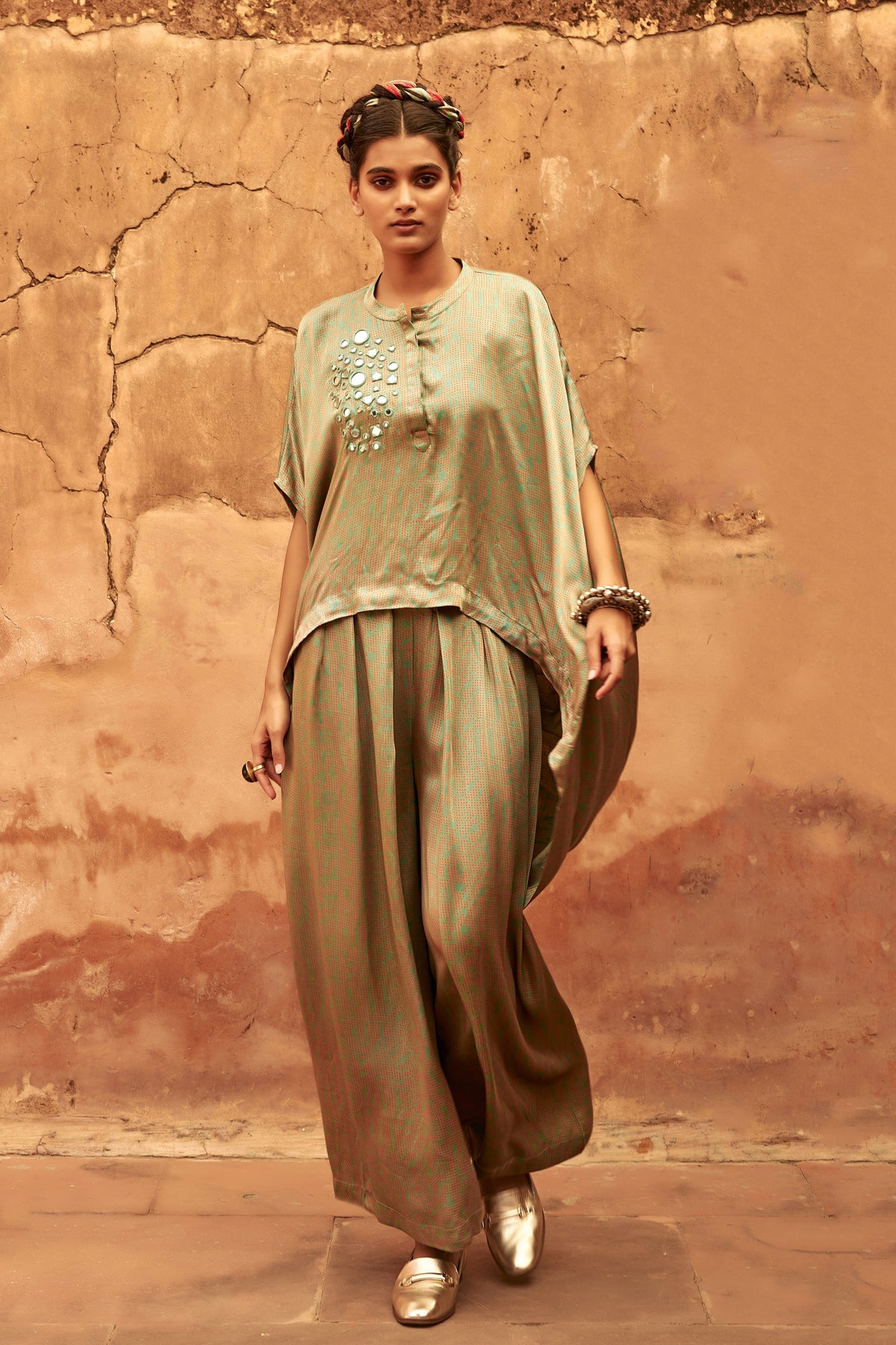Blue Cowl Co-ord Set