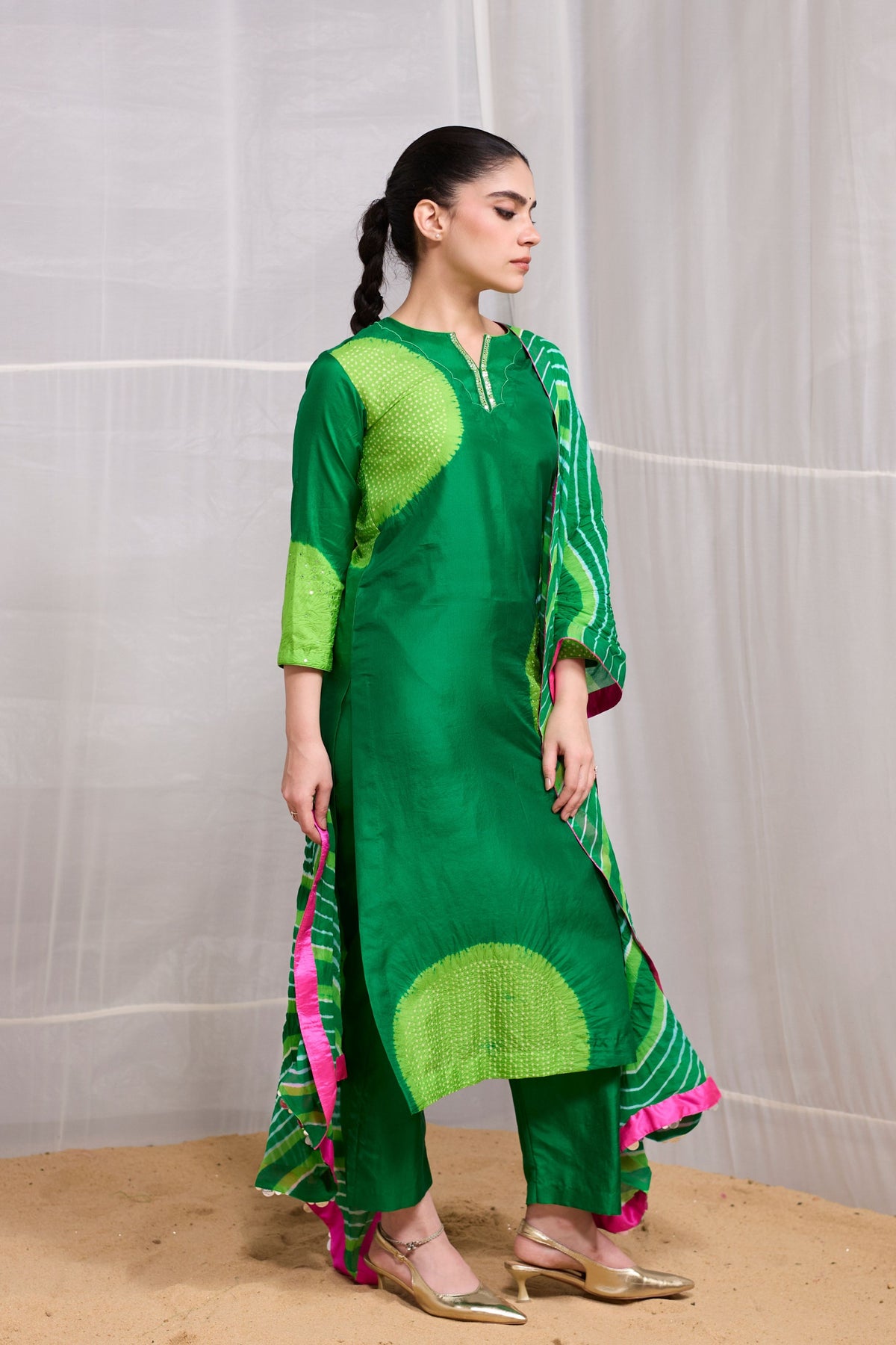 Green Saanjh Suit