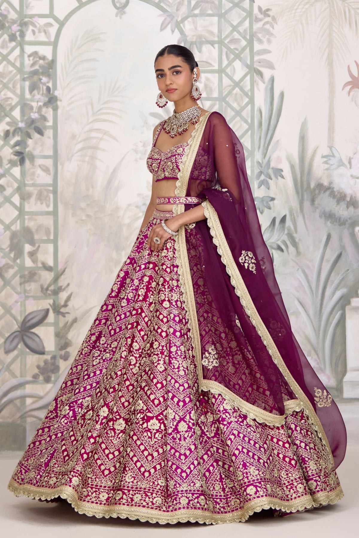Wine Maroon Lehenga Set