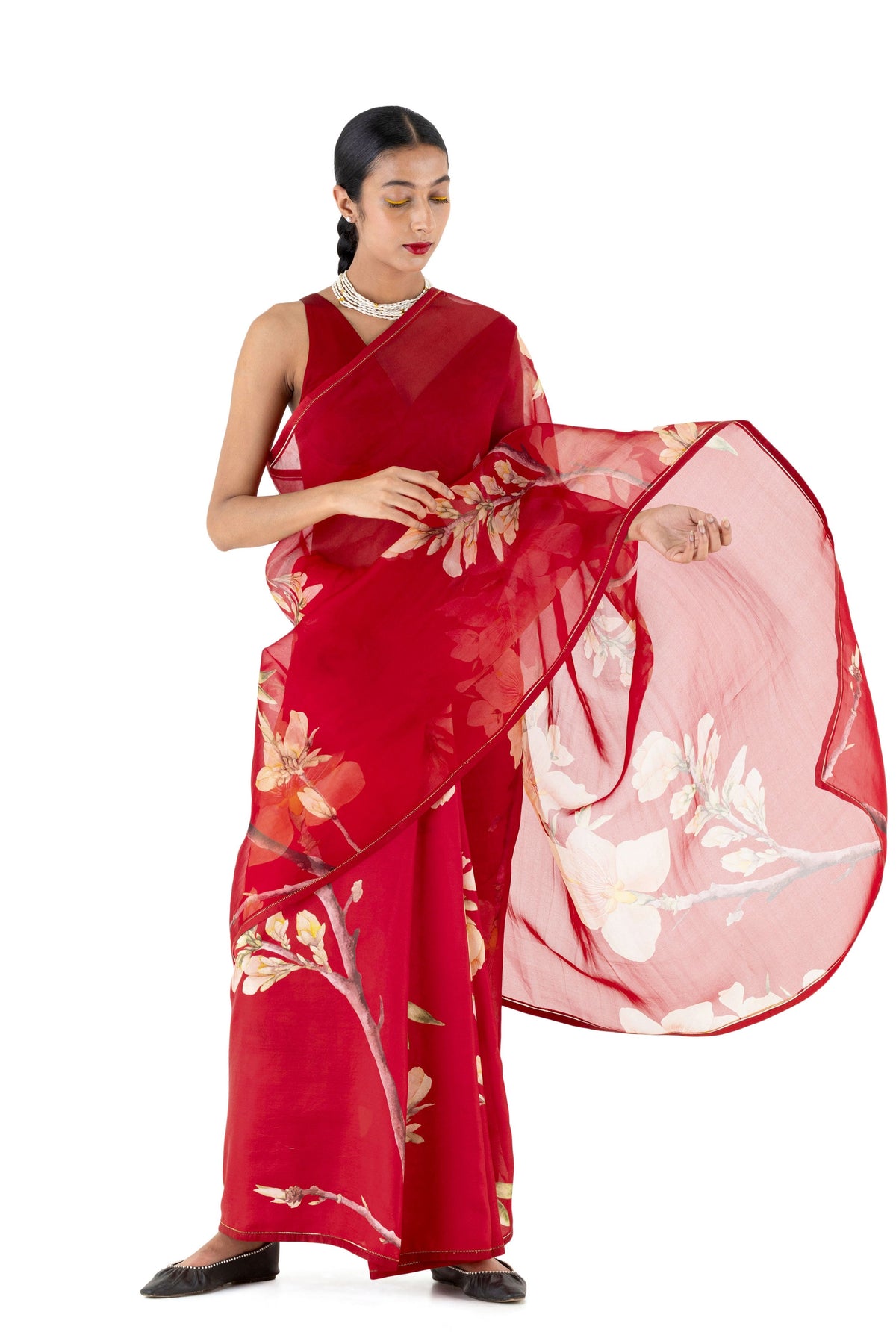 Agati Red Saree