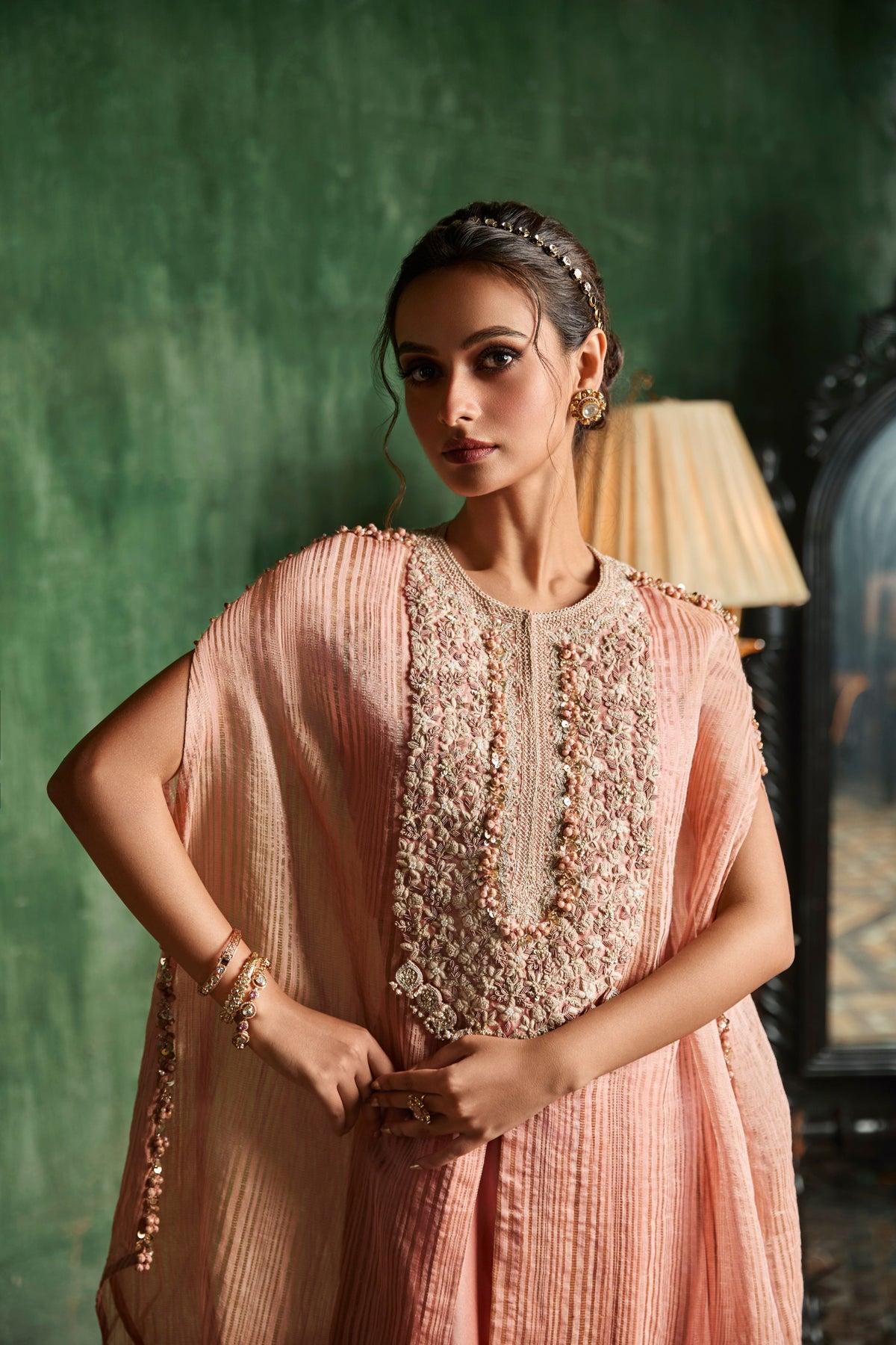 Peach Kaftaan Pant Set