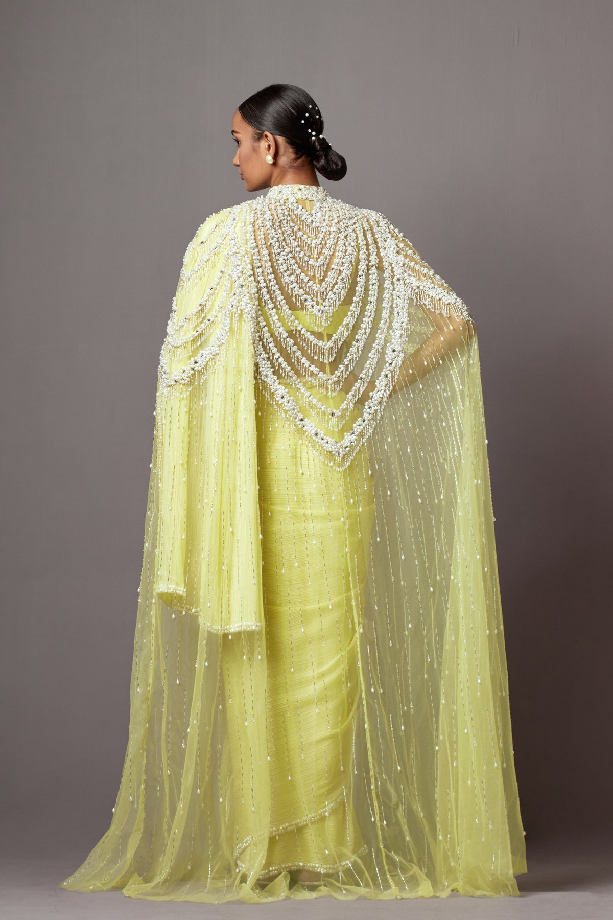 Mala Cape Saree Set