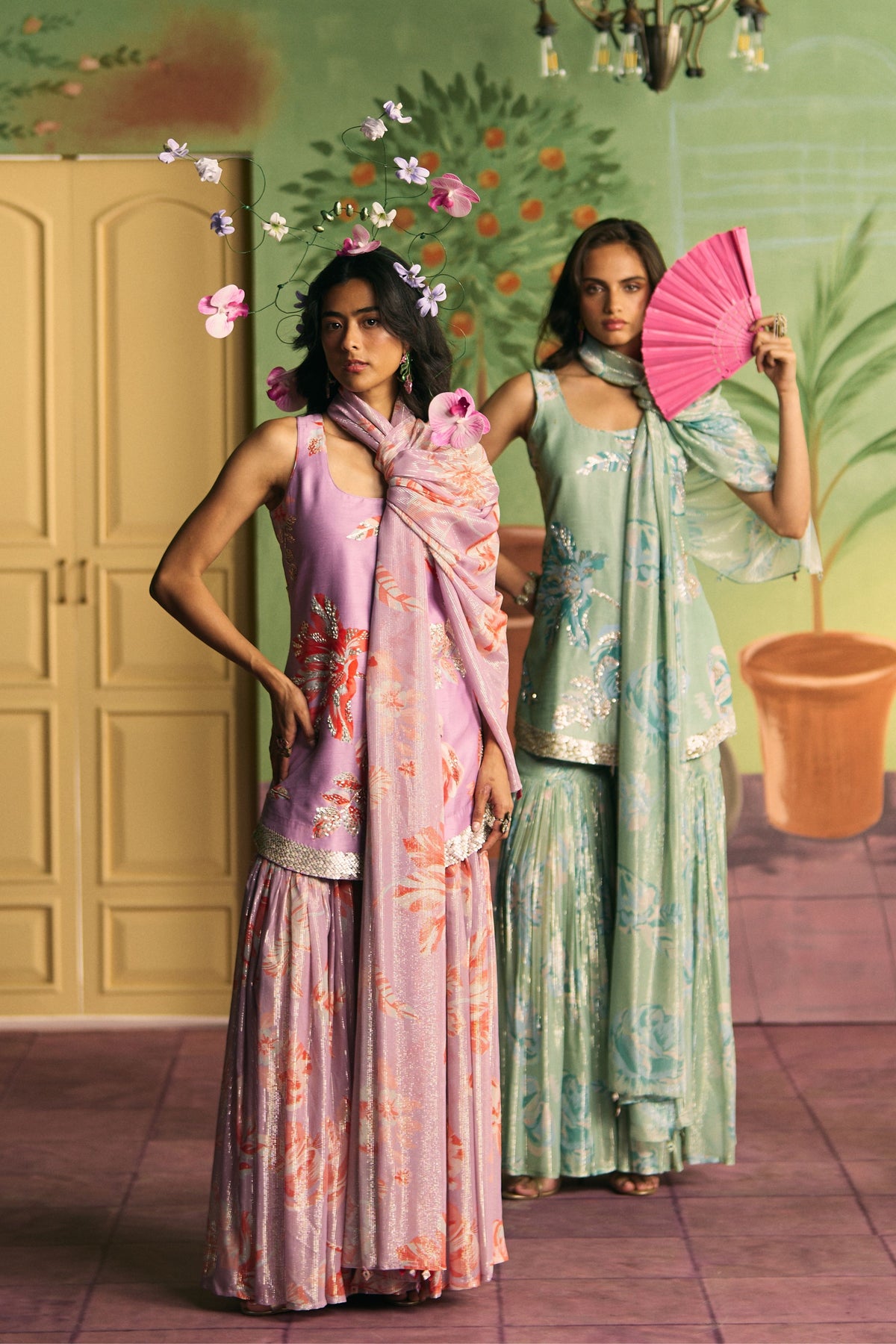 Mint Garden Sharara Set