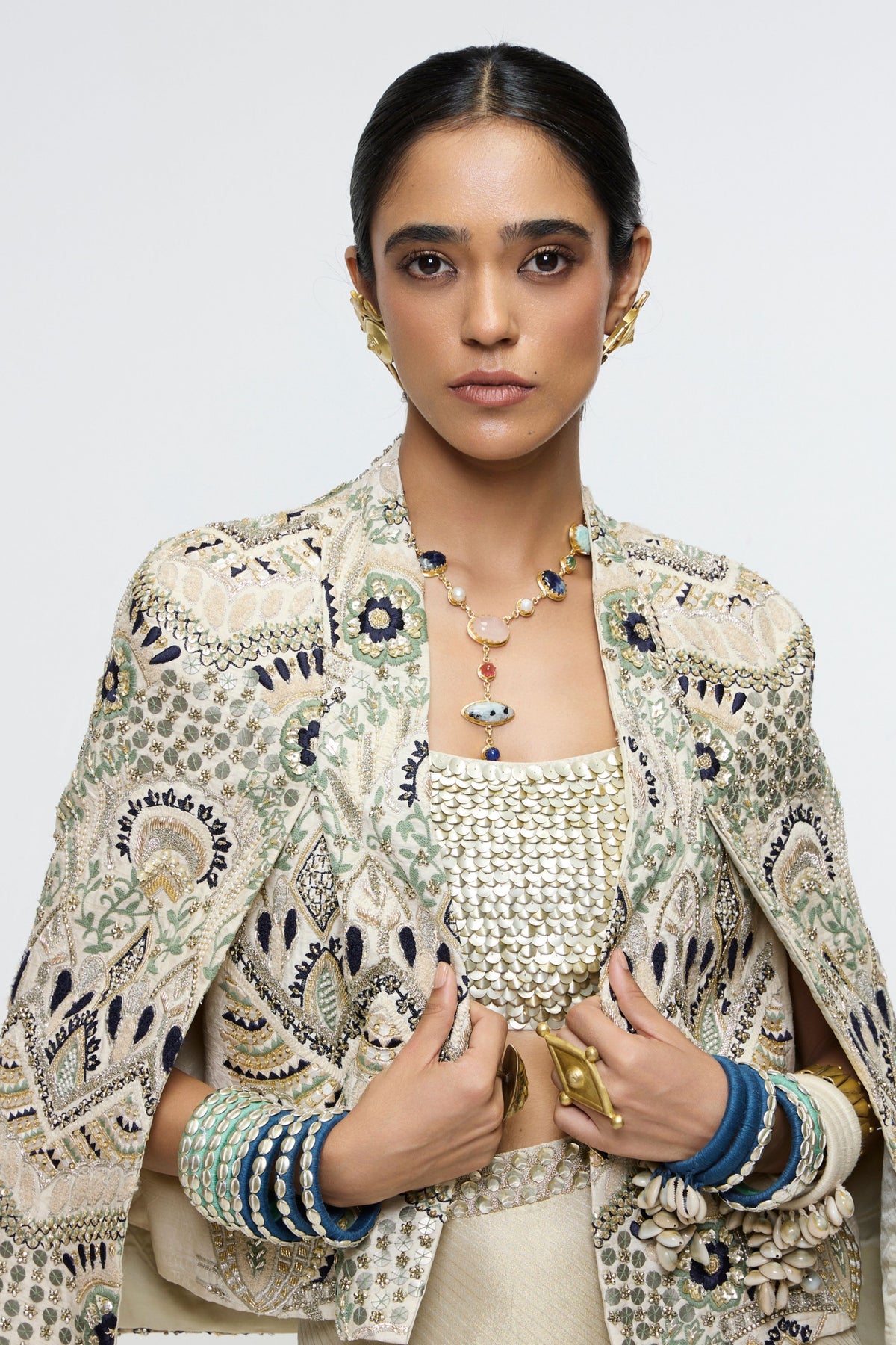 Inayat Embellished Cape Jacket Set