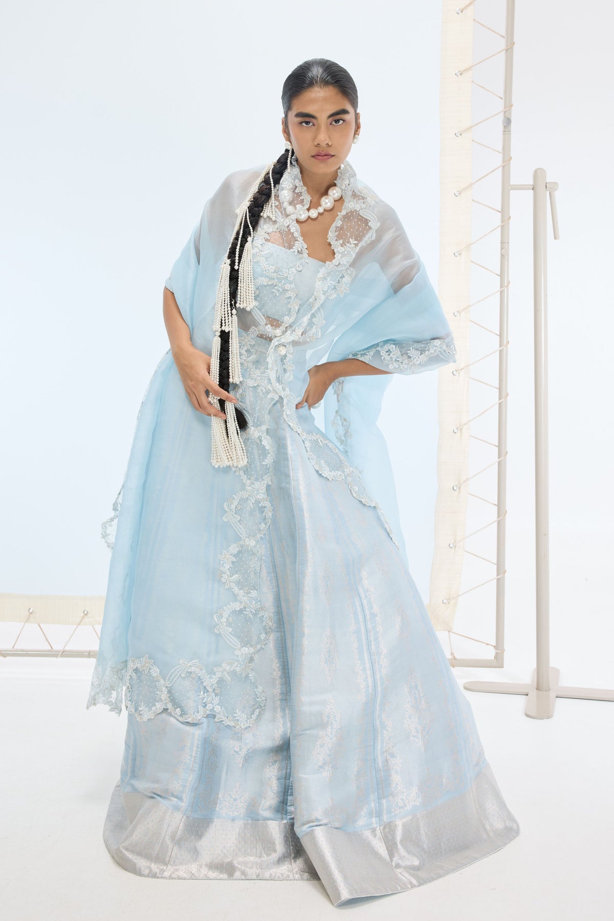 Liza Lehenga Set in Aqua
