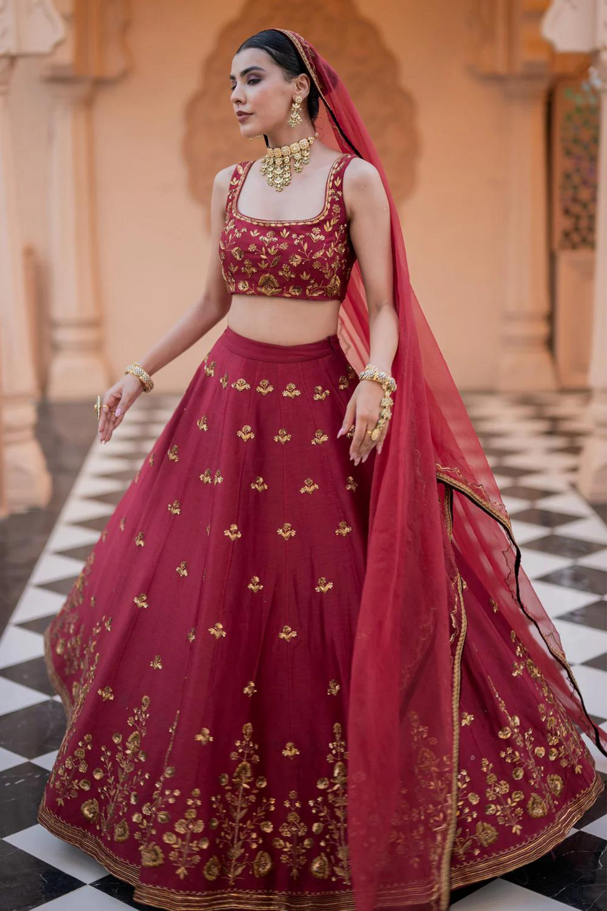 Maroon Lehenga Set