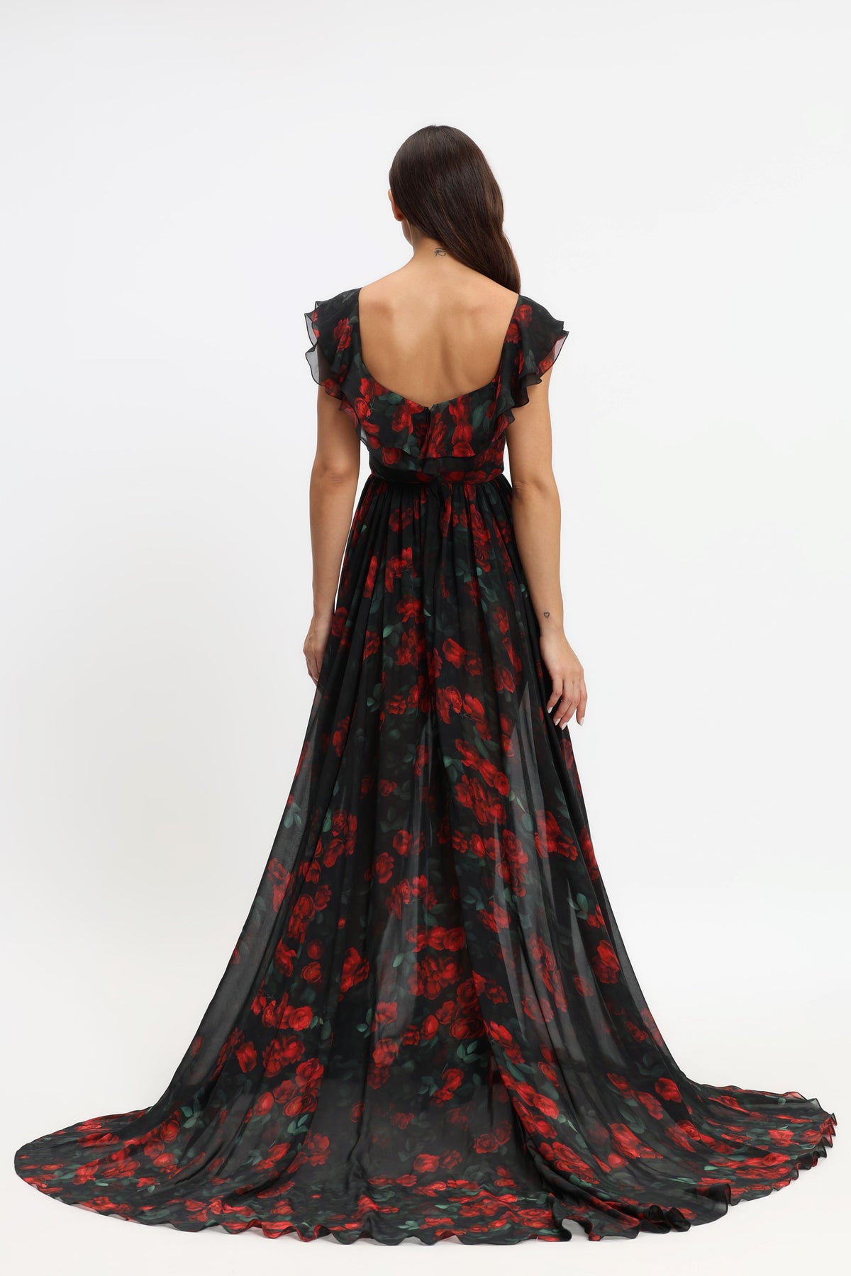Chiffon Gown With Ruffles