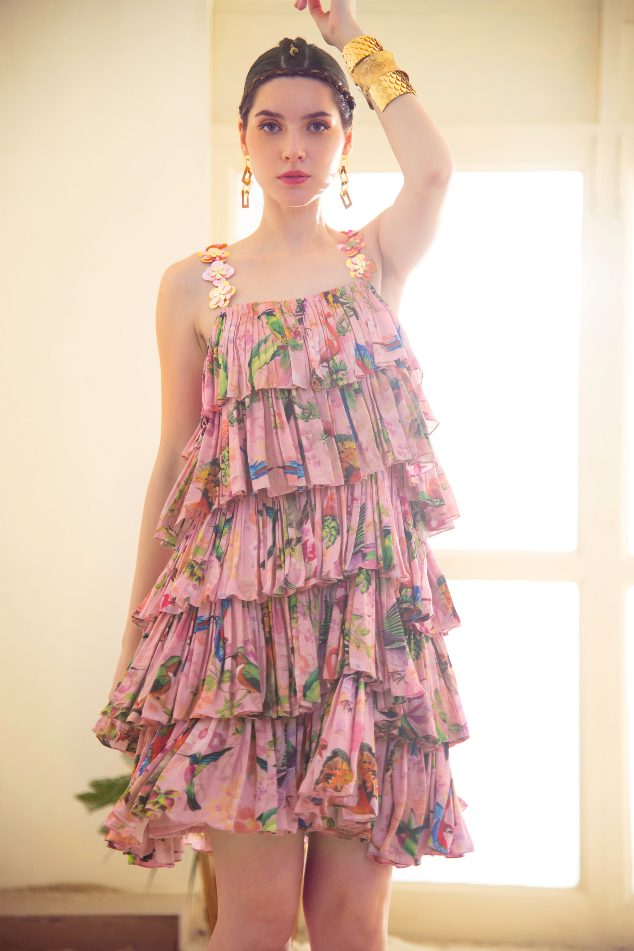 ruffle layered dress Liz Paul