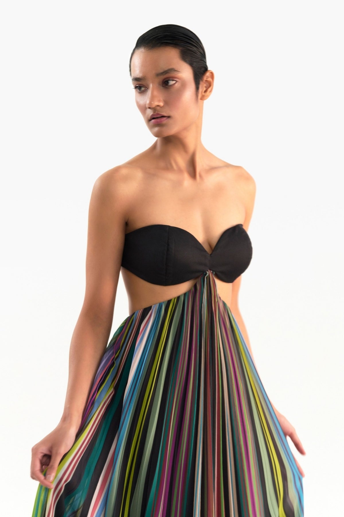 Tube Cut-out Pleated Dress