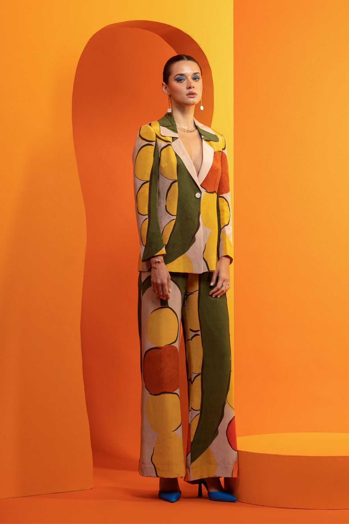 Artistic Printed Blazer Set