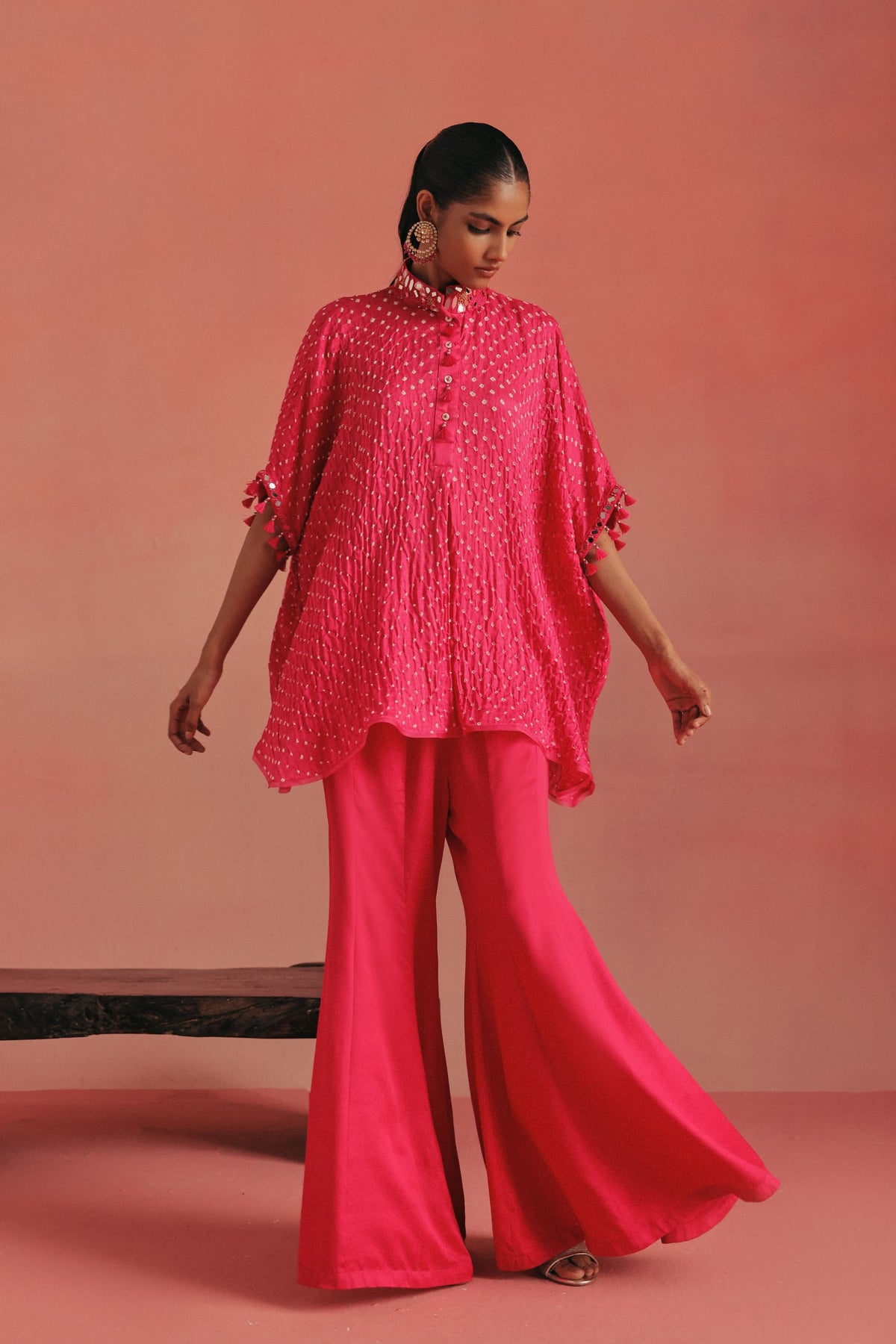 Rai Bandhani Tie Up Tunic Set
