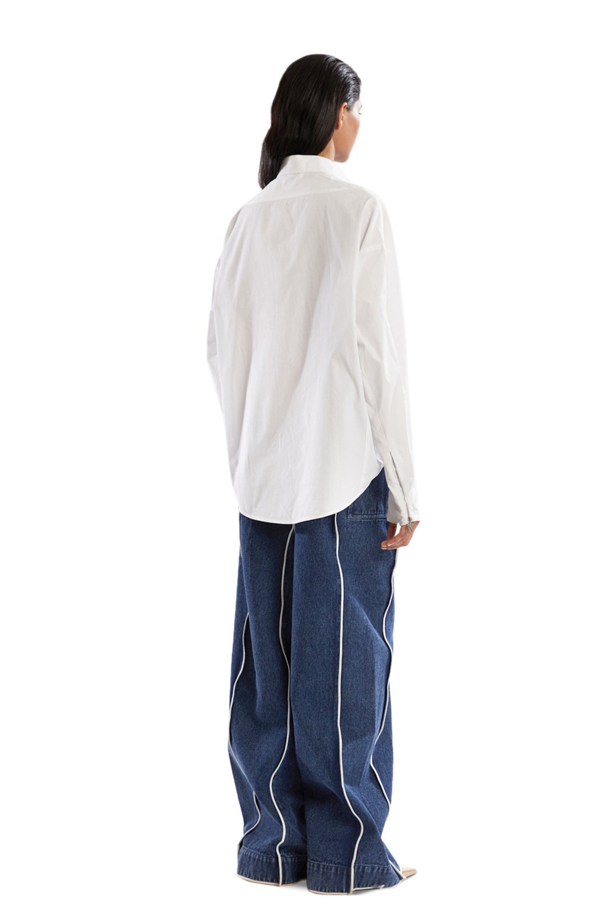 White Oversized Gloved Shirt