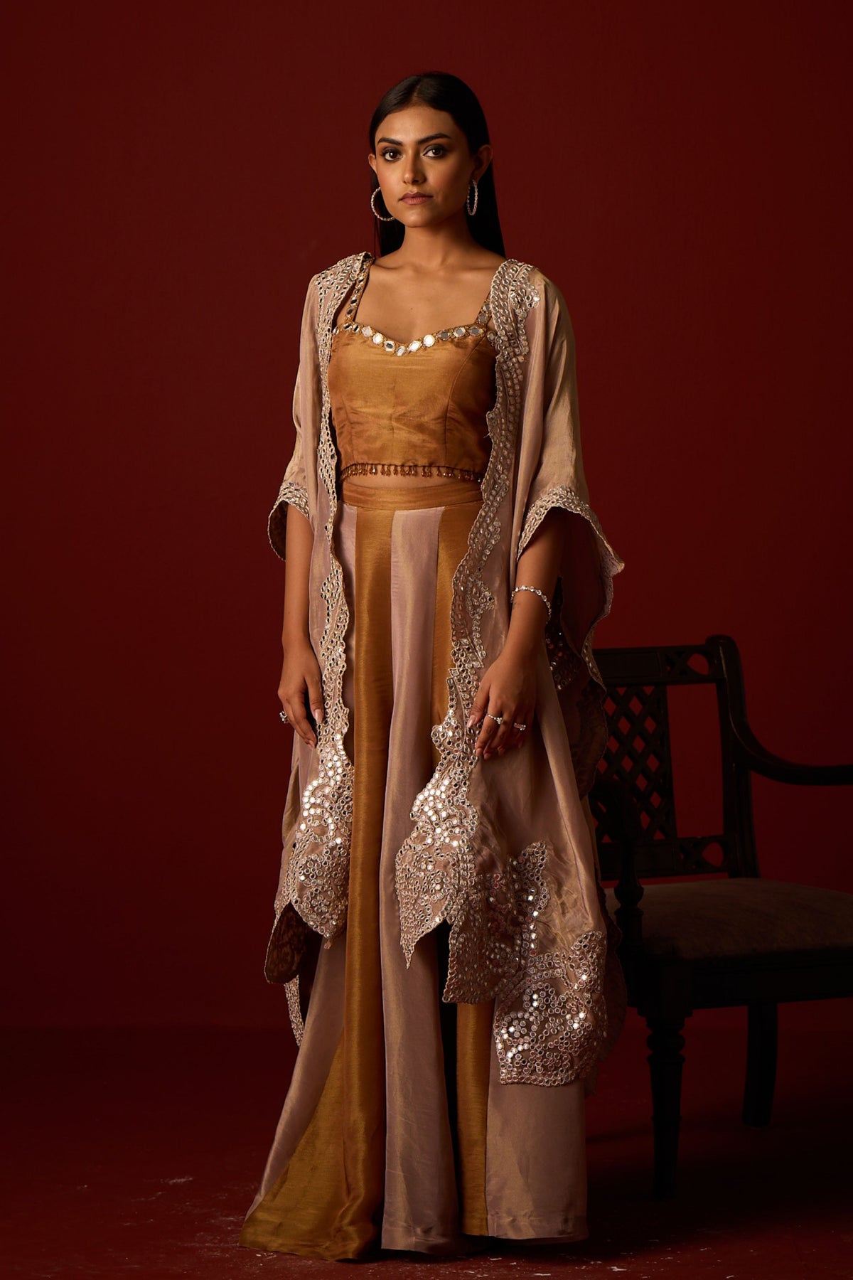 Tissue Mirror Work Cape