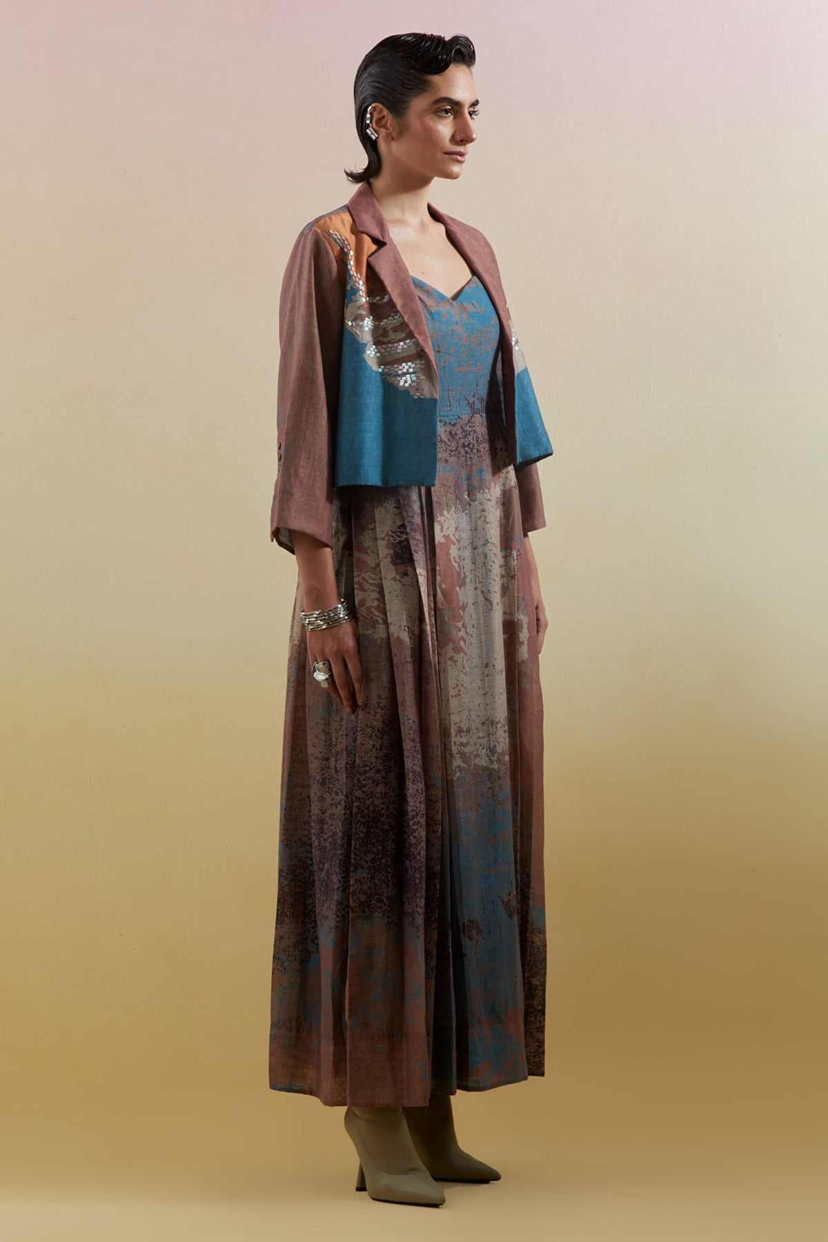 Gliss Brown Dress & Jacket