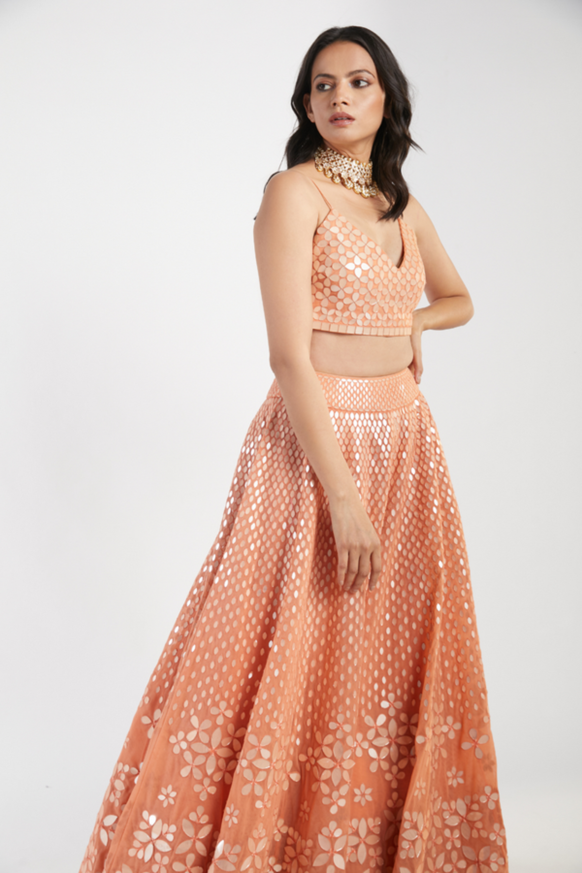 Orange lehenga set