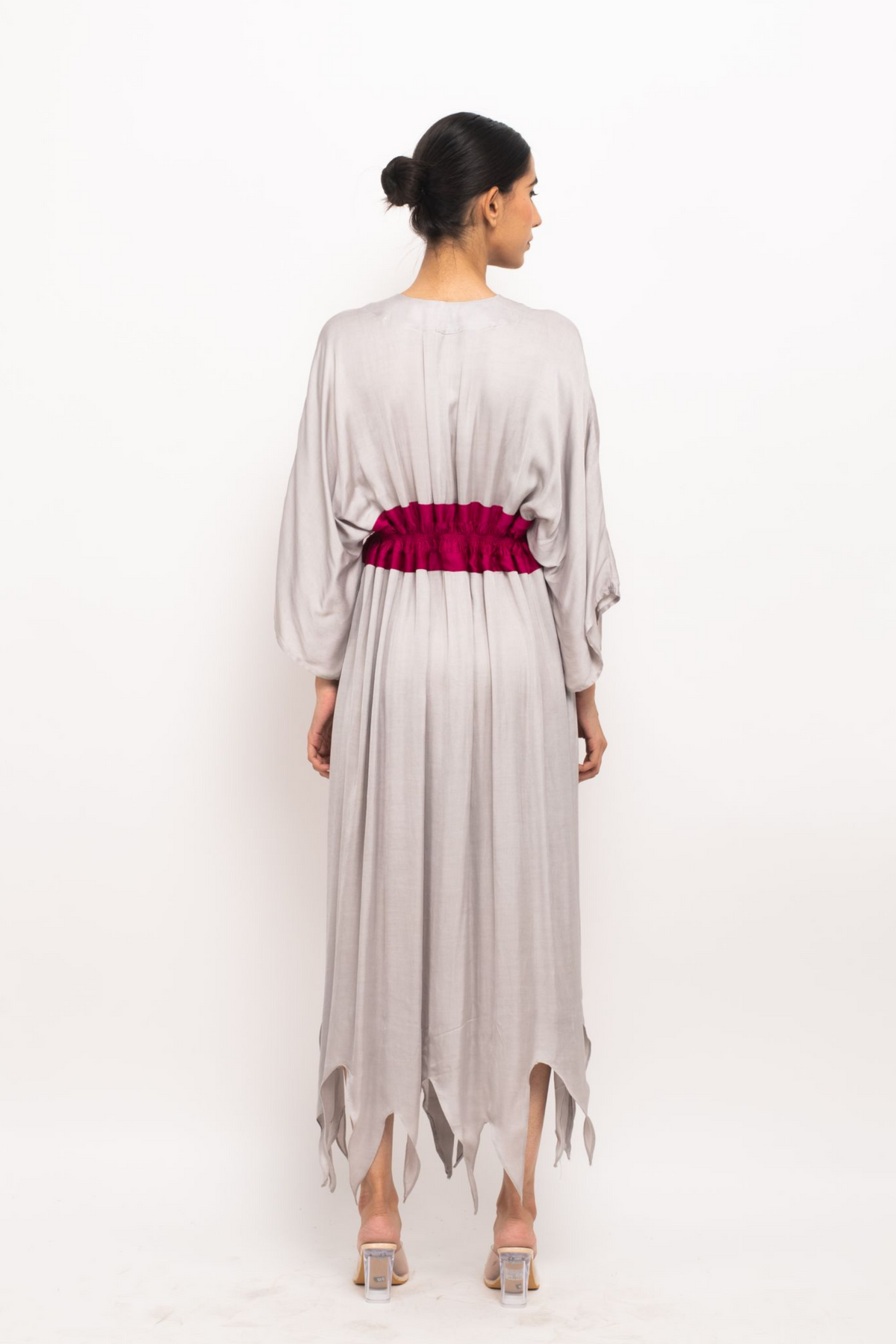 Grey and Wine Asymmetrical Cape