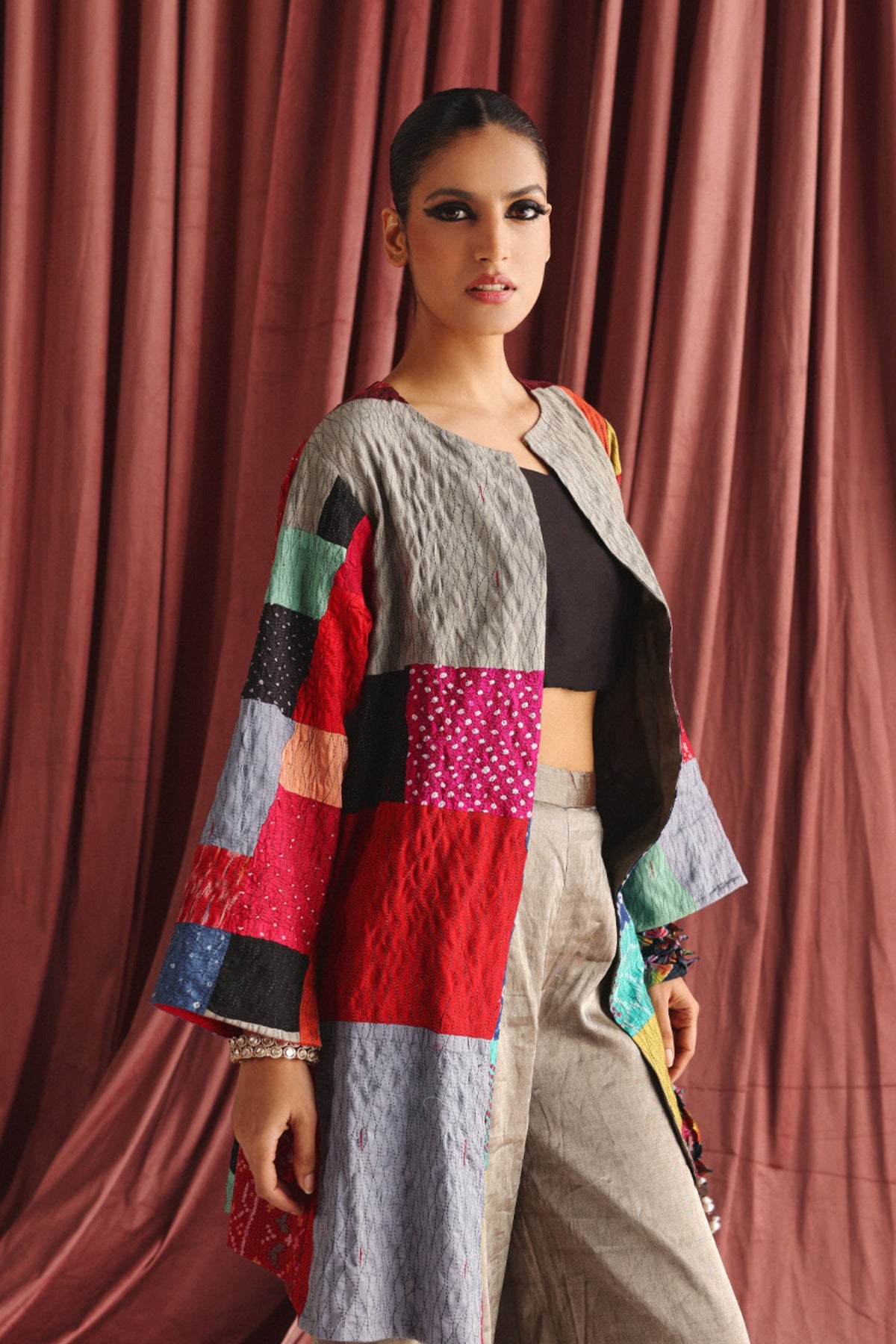 Recycled Long Jacket in Pastel