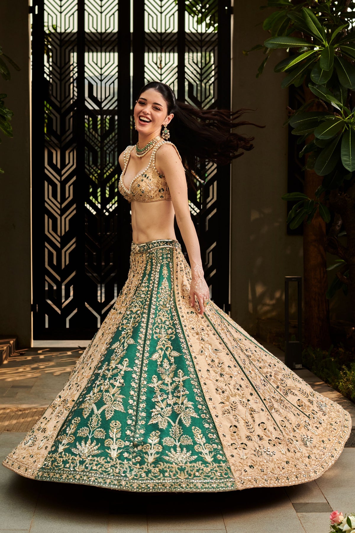 Rolling Hills Green Lehenga Set