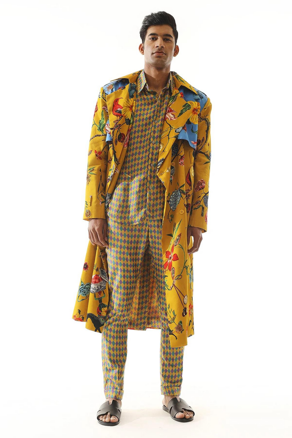 Printed Trench Coat Set
