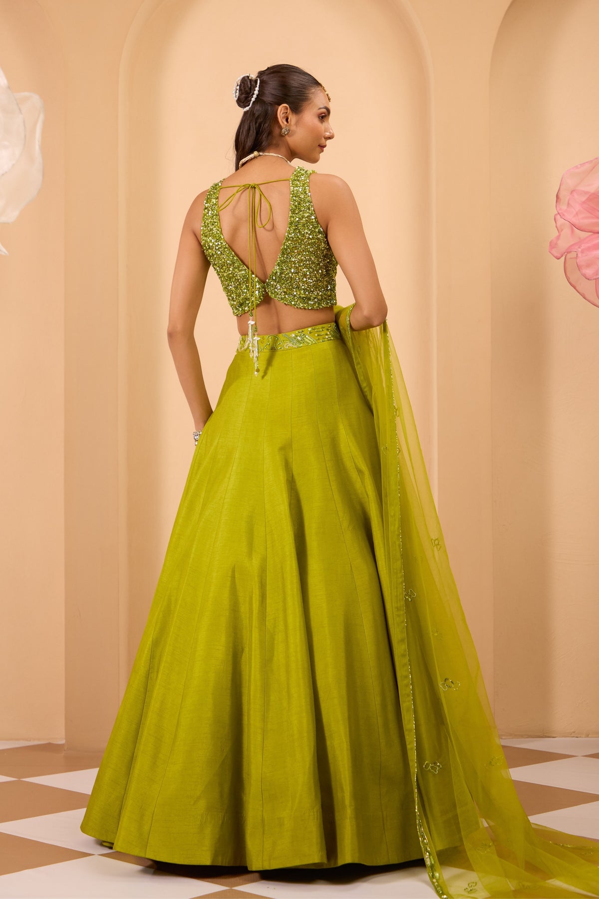 Emerald Sequin Skirt Set