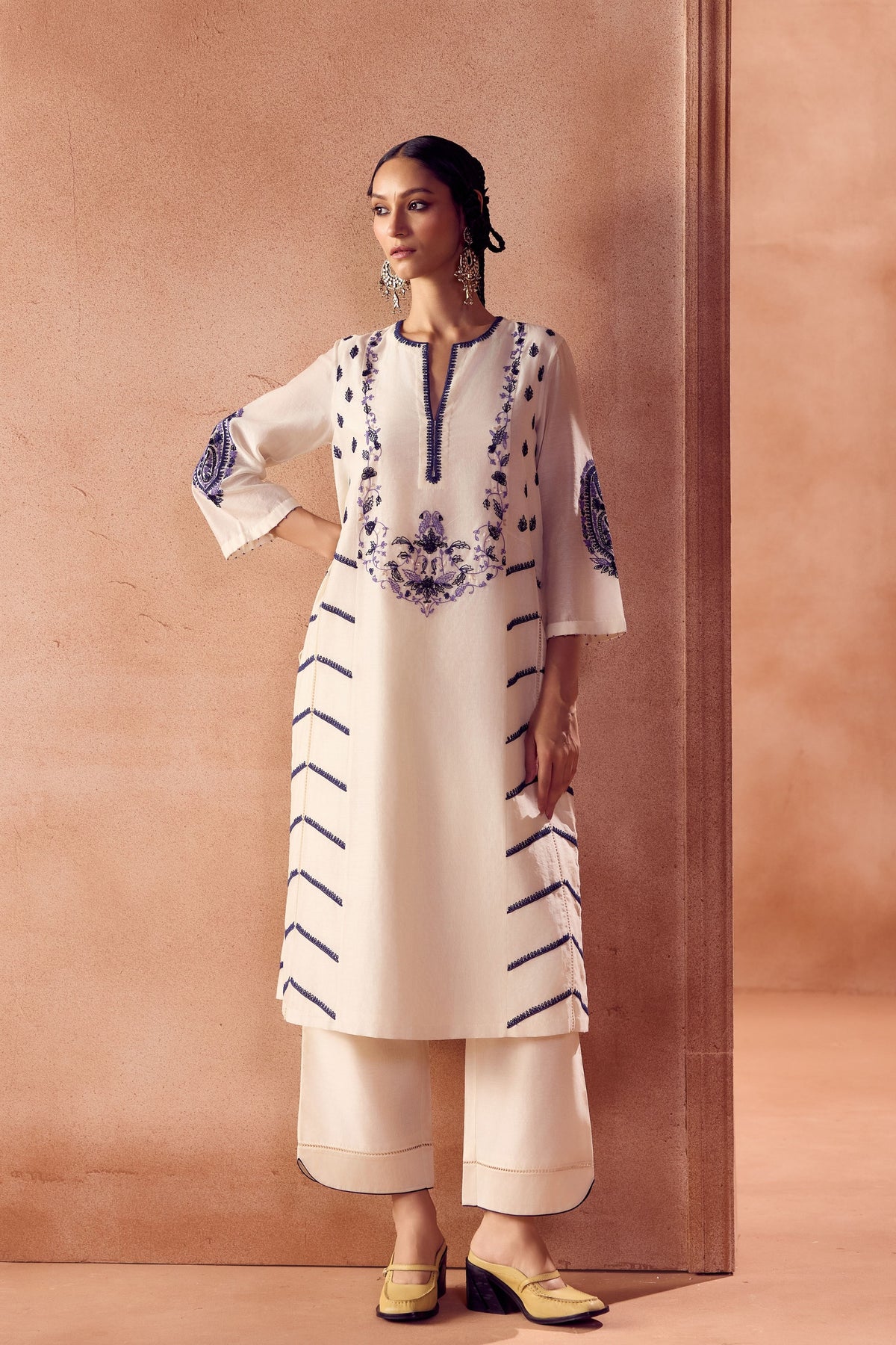 Ivory Blue Kurta Set