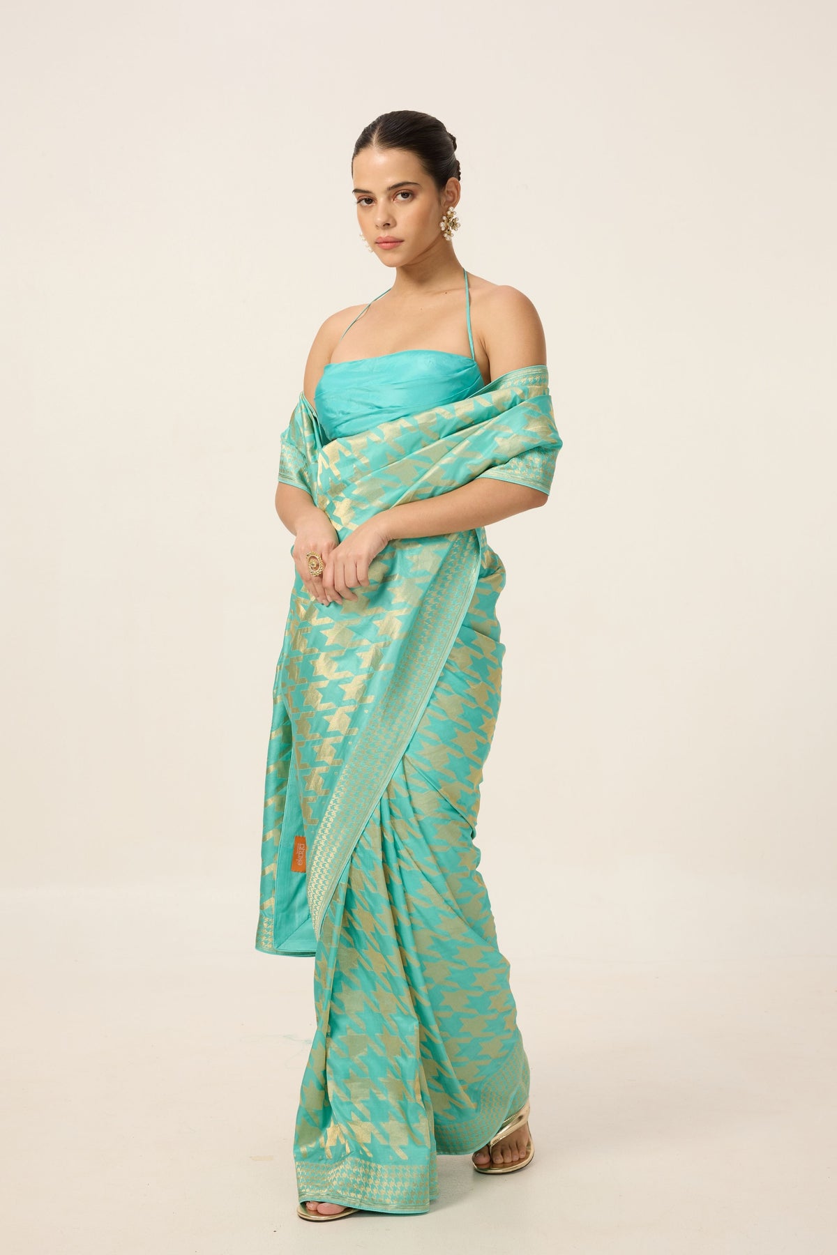 Turquoise Blue Gerum Saree